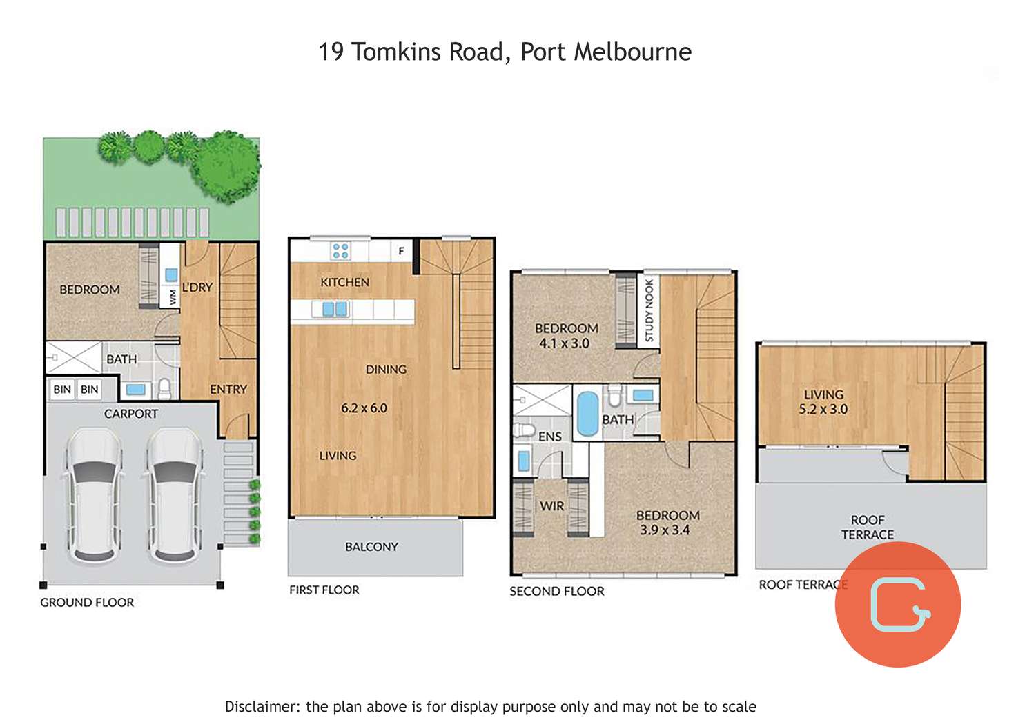 Floorplan of Homely townhouse listing, 19 Tomkins Road, Port Melbourne VIC 3207