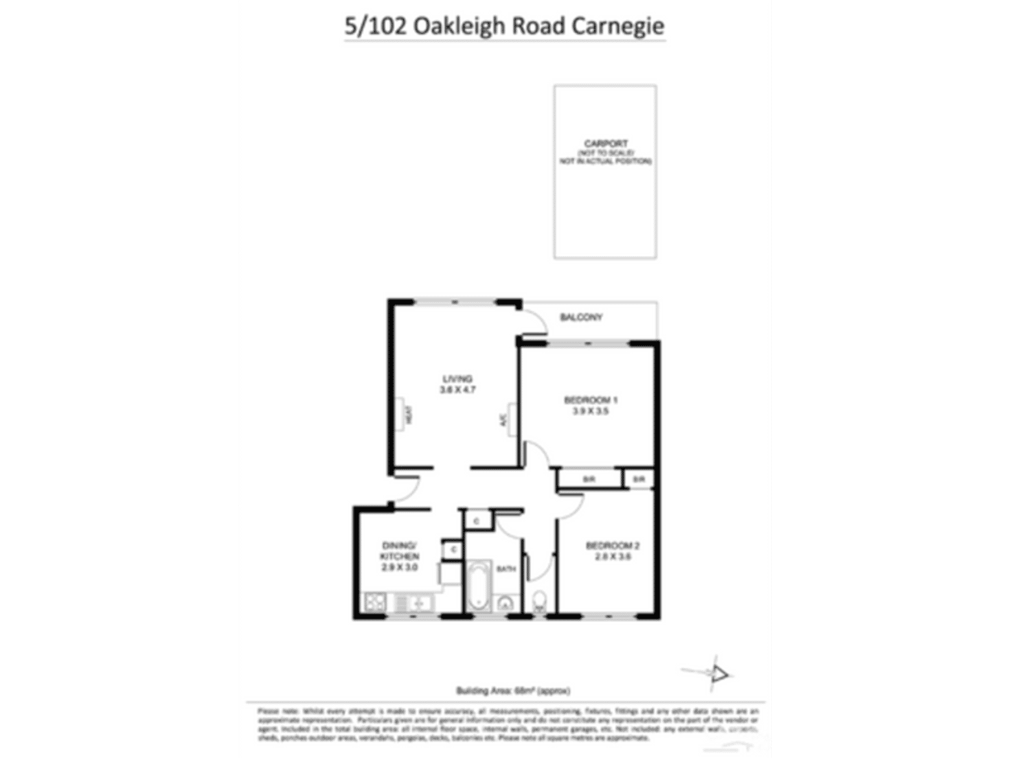 Floorplan of Homely apartment listing, 5/102 Oakleigh Road, Carnegie VIC 3163