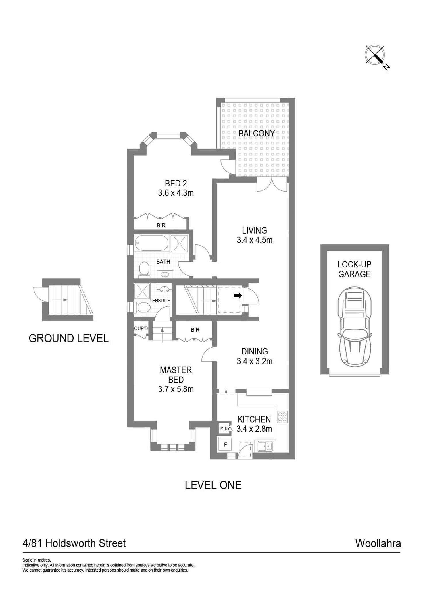 Floorplan of Homely apartment listing, 4/81 Holdsworth Street, Woollahra NSW 2025