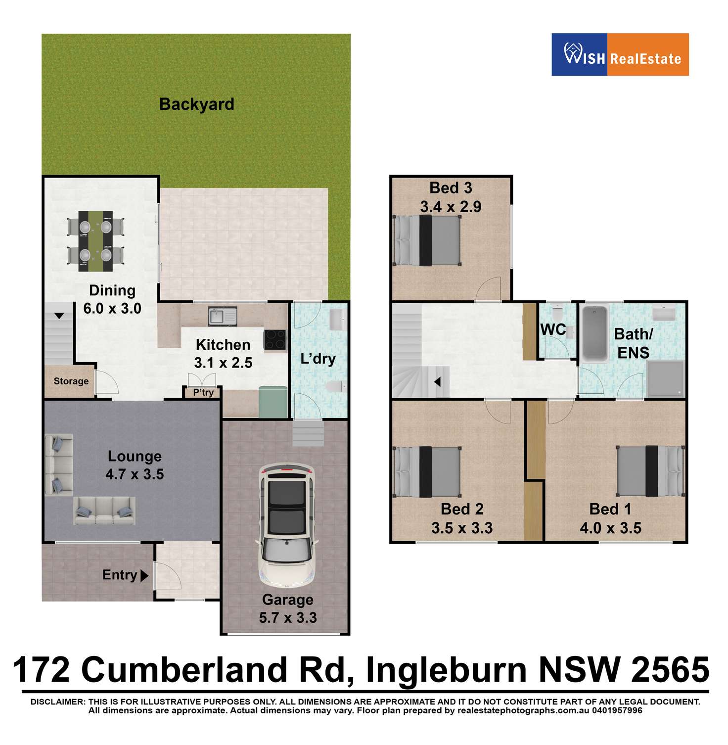 Floorplan of Homely townhouse listing, 4/172 Cumberland Road, Ingleburn NSW 2565