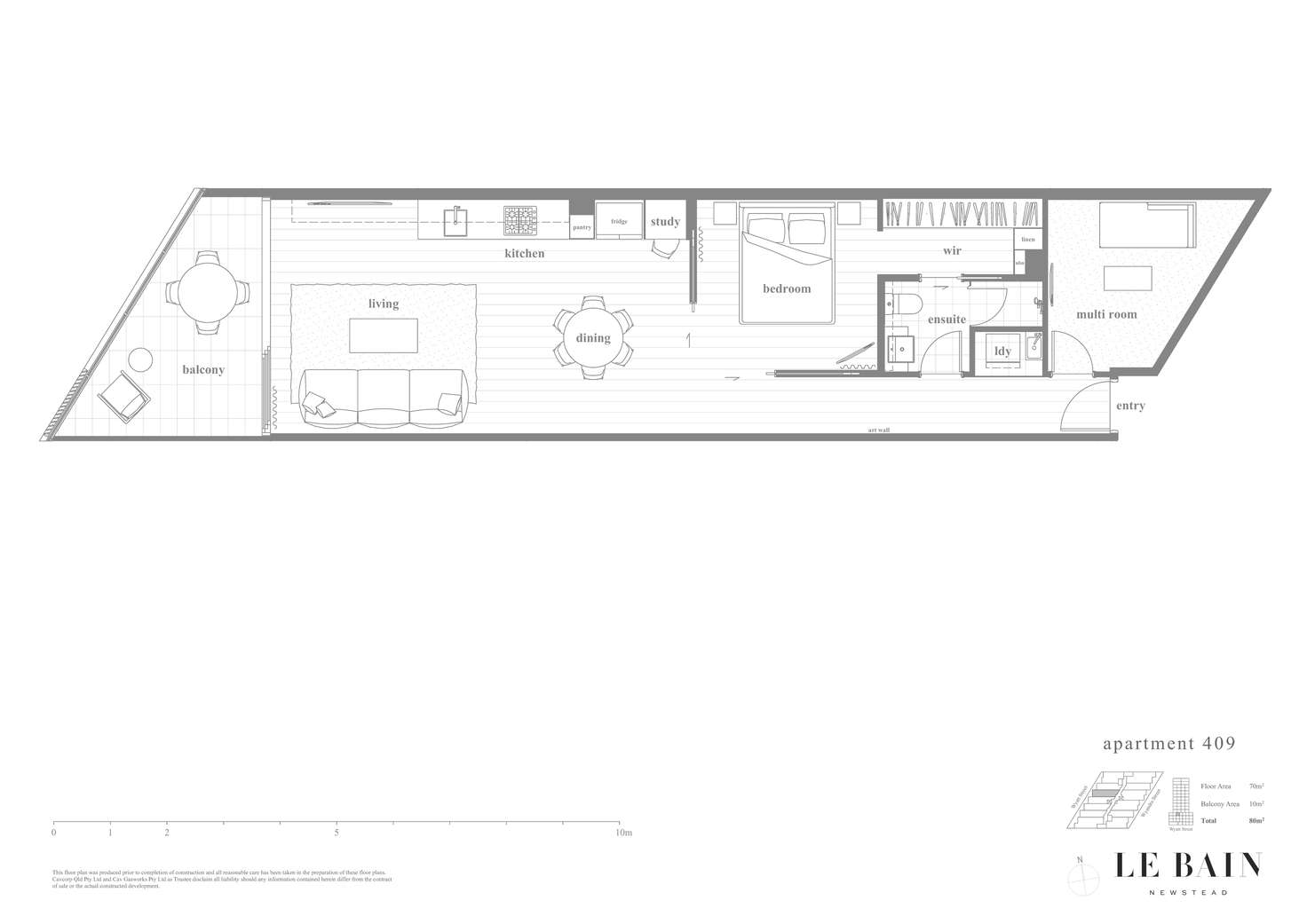 Floorplan of Homely apartment listing, 205/20 Wyandra Street, Newstead QLD 4006