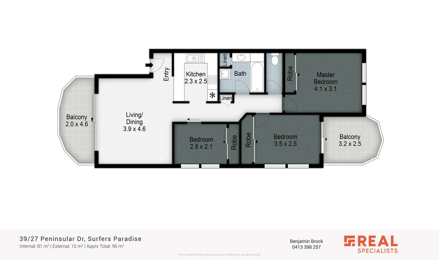 Floorplan of Homely apartment listing, 39/27 Peninsular Drive, Surfers Paradise QLD 4217