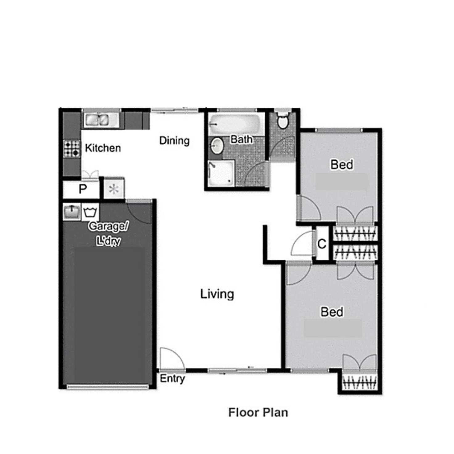 Floorplan of Homely semiDetached listing, 26/34-42 Old Pacific Highway (Fig Tree Court), Oxenford QLD 4210