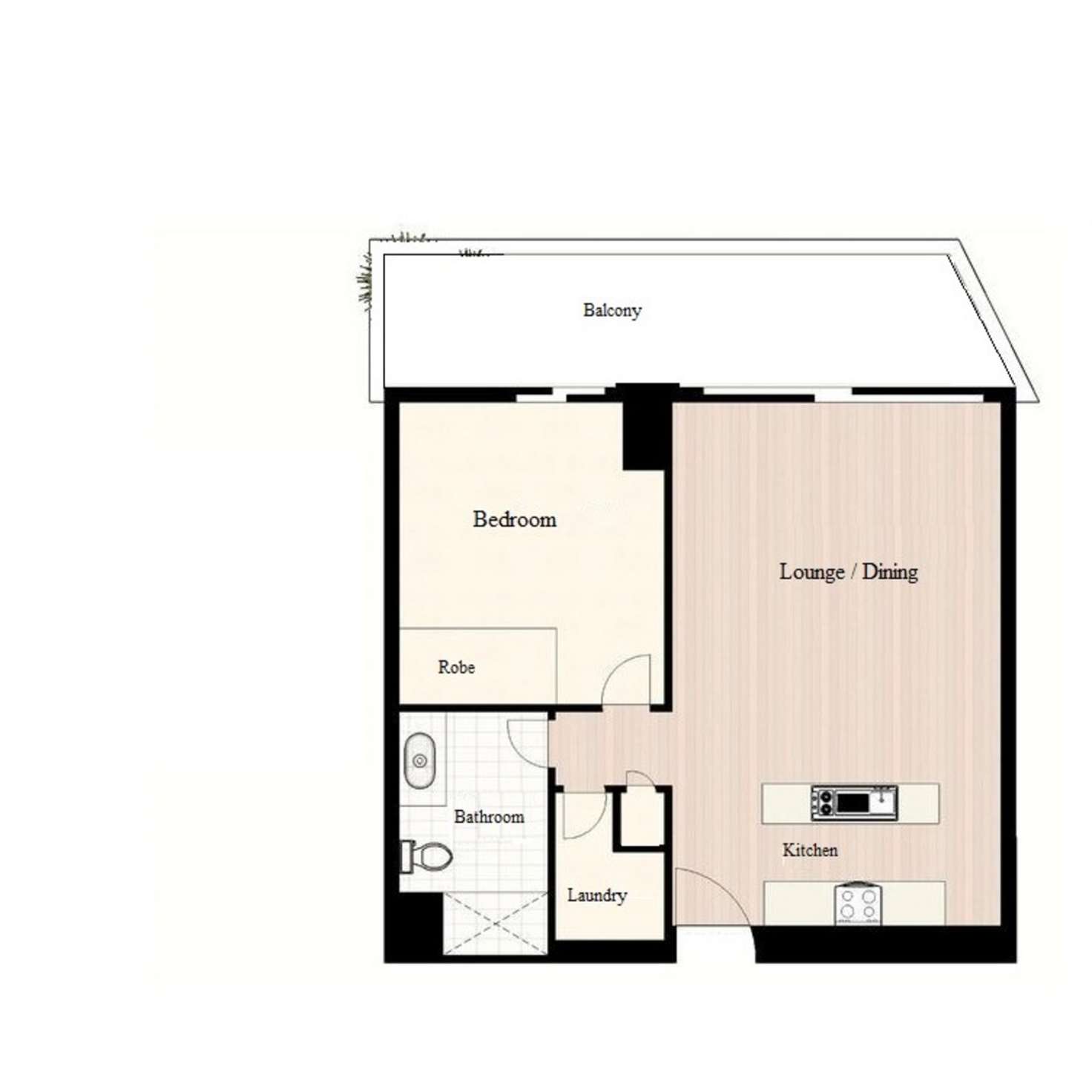 Floorplan of Homely apartment listing, 1307/3018 Surfers Paradise Boulevard, Surfers Paradise QLD 4217