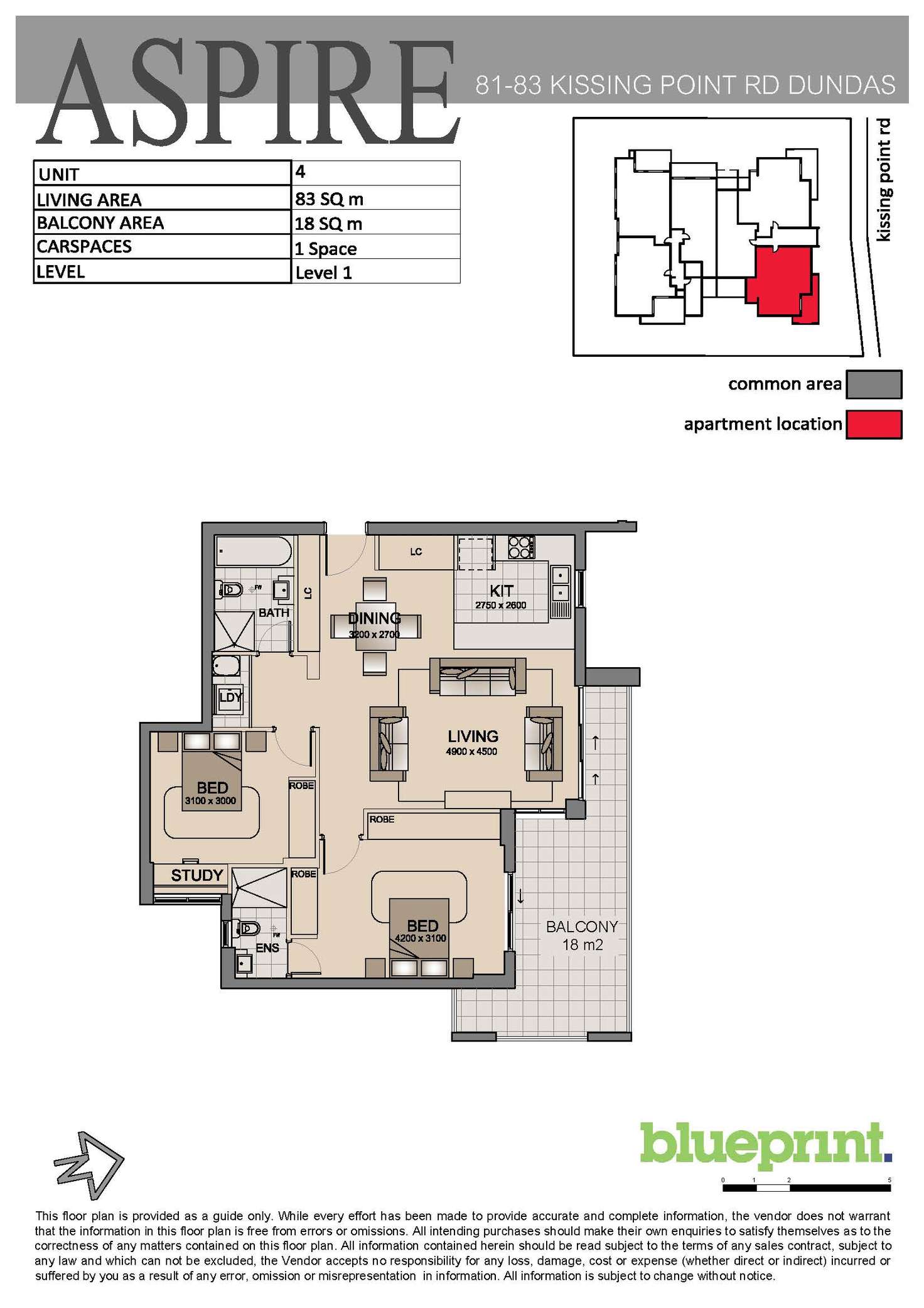 Floorplan of Homely apartment listing, 4/81 - 83 Kissing Point Road, Dundas NSW 2117