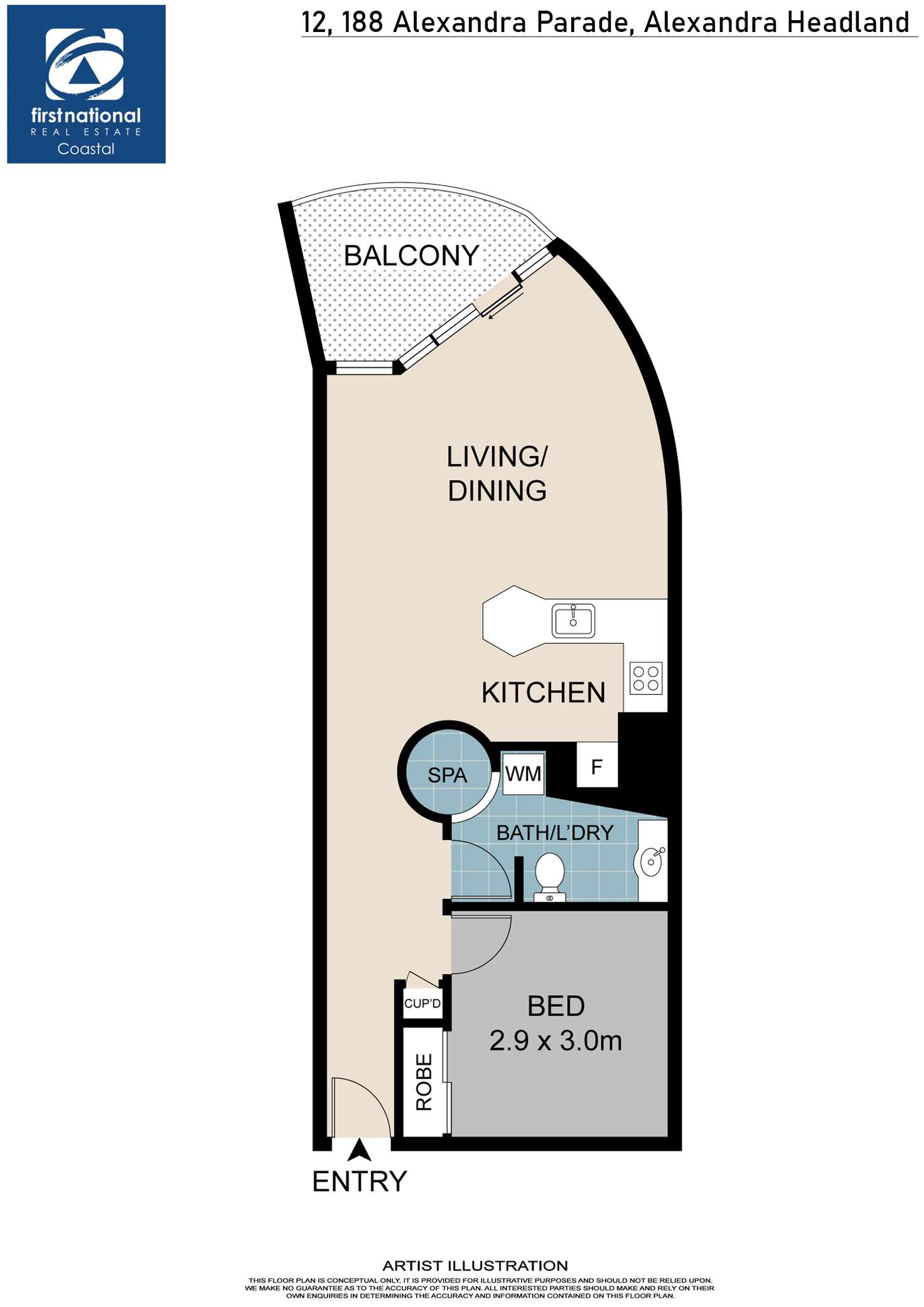 Floorplan of Homely unit listing, 12/188-192 Alexandra Parade, Alexandra Headland QLD 4572