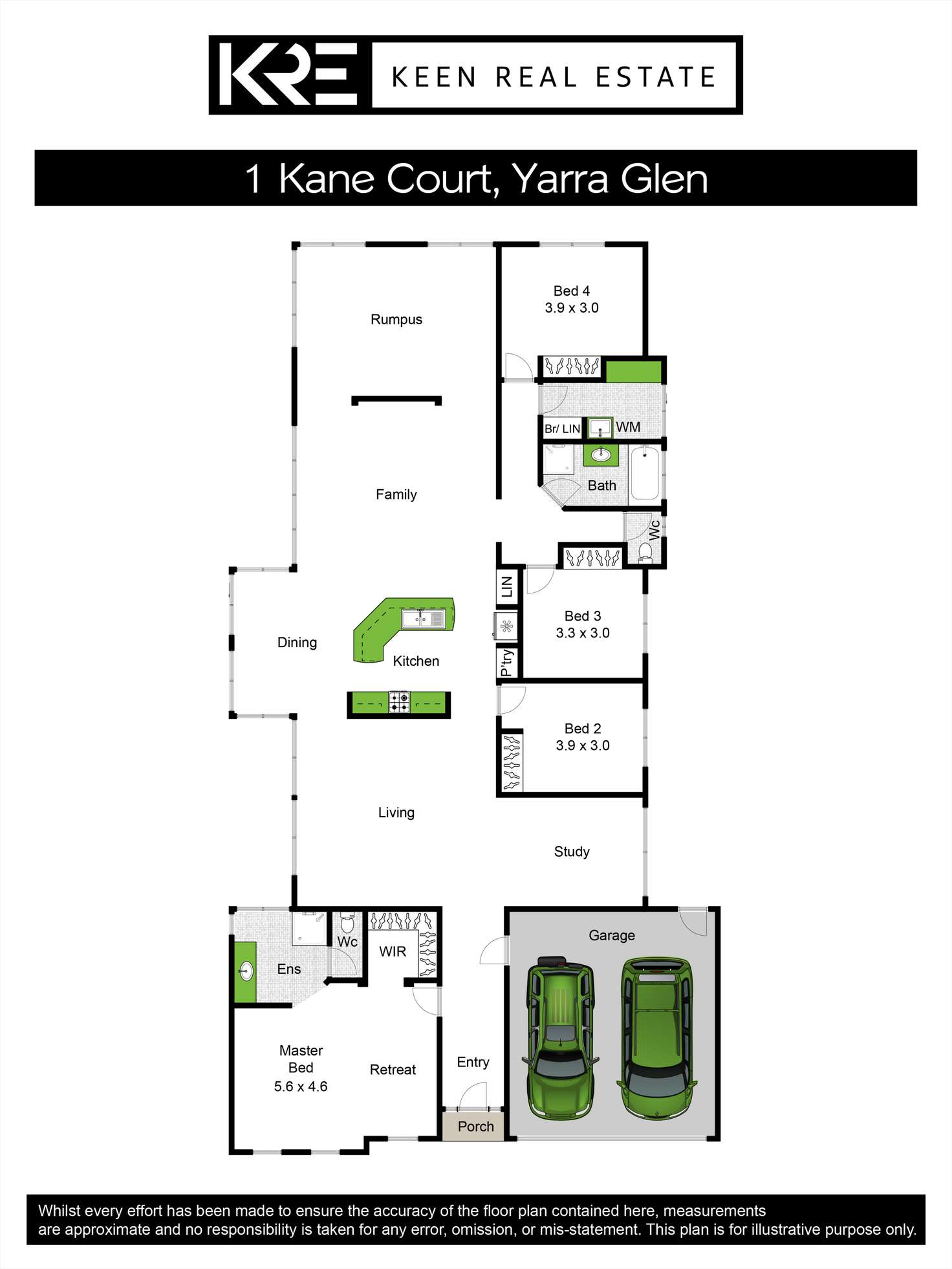 Floorplan of Homely house listing, 1 Kane Court, Yarra Glen VIC 3775