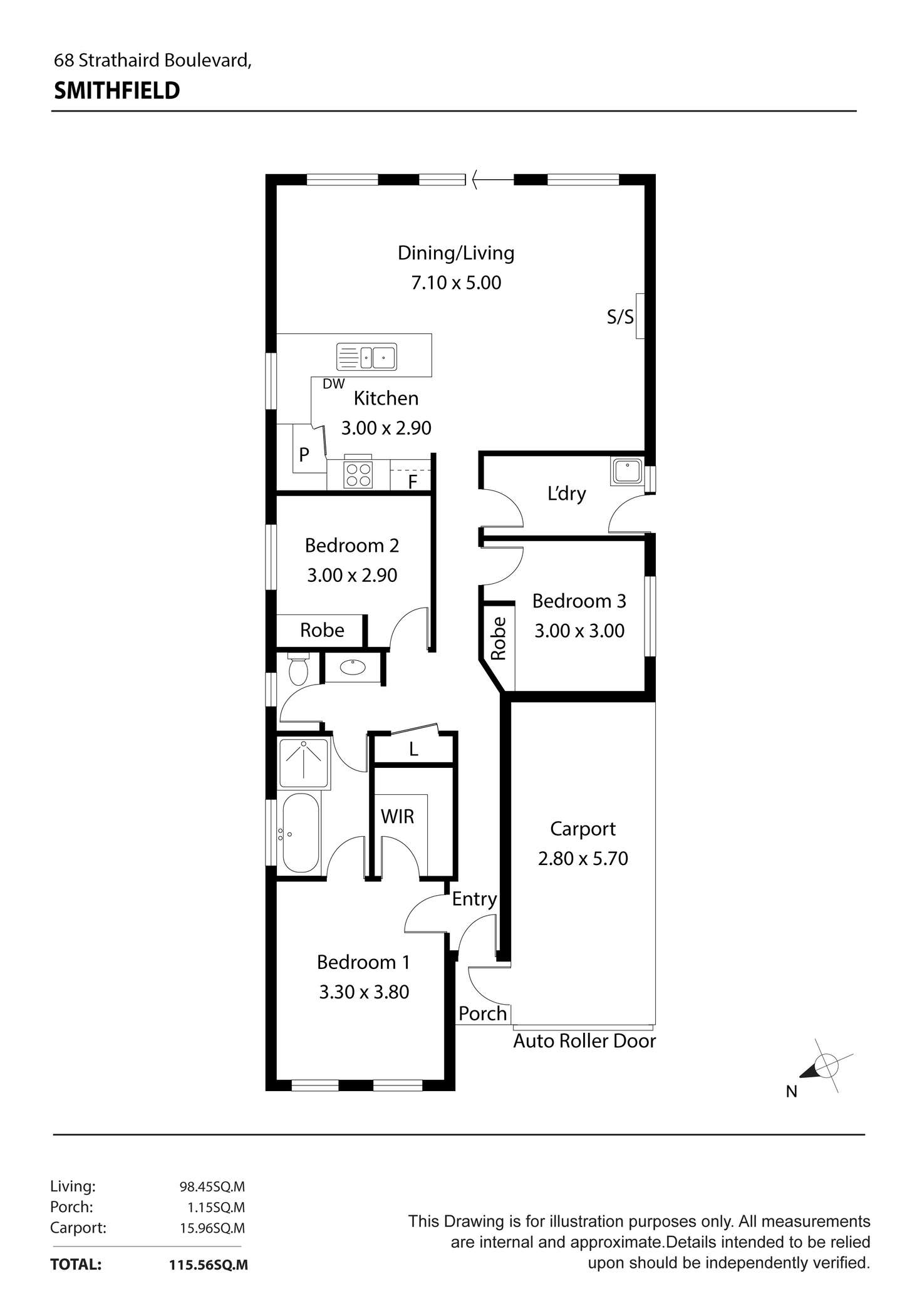 Floorplan of Homely house listing, 68 Strathaird Boulevard, Smithfield SA 5114
