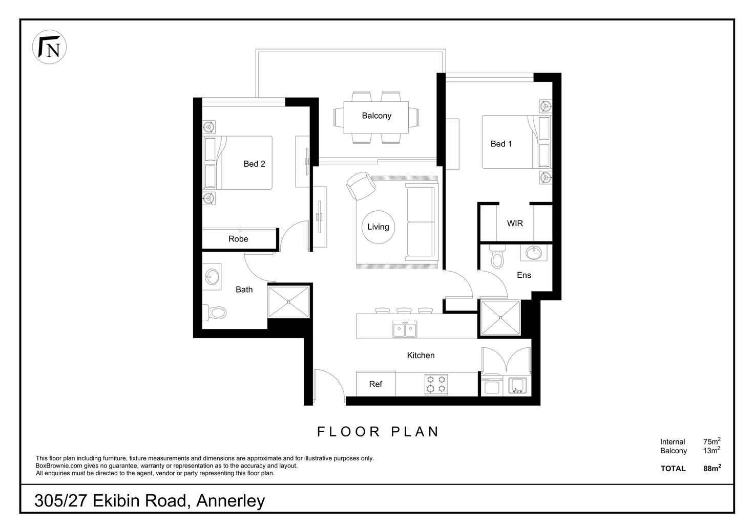 Floorplan of Homely apartment listing, 305/27 Ekibin Road, Annerley QLD 4103