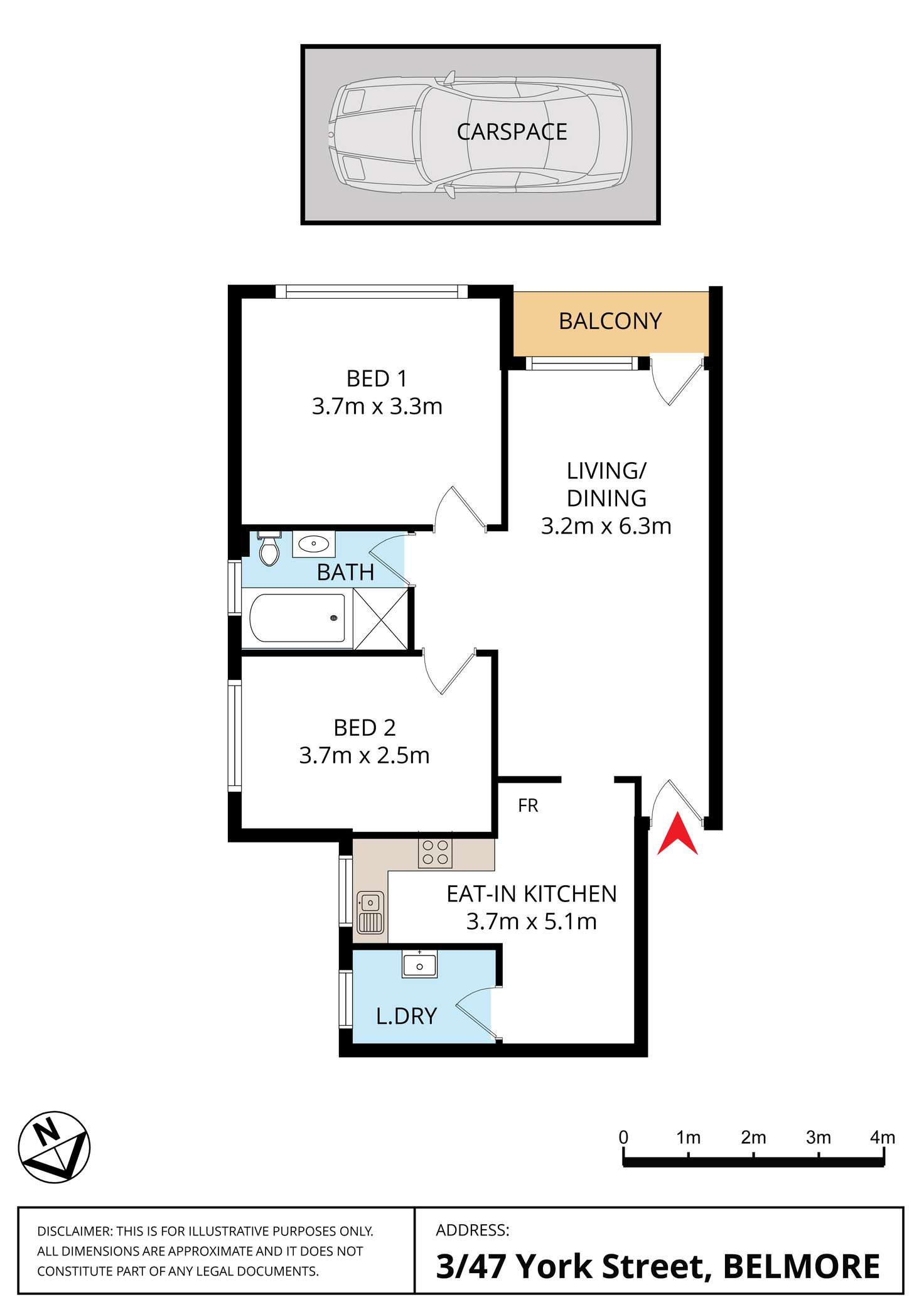 Floorplan of Homely apartment listing, 3/47 York Street, Belmore NSW 2192