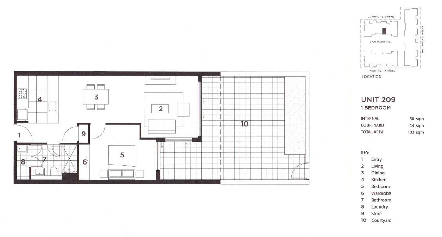 Floorplan of Homely apartment listing, A209/18 Corniche Drive, Wentworth Point NSW 2127