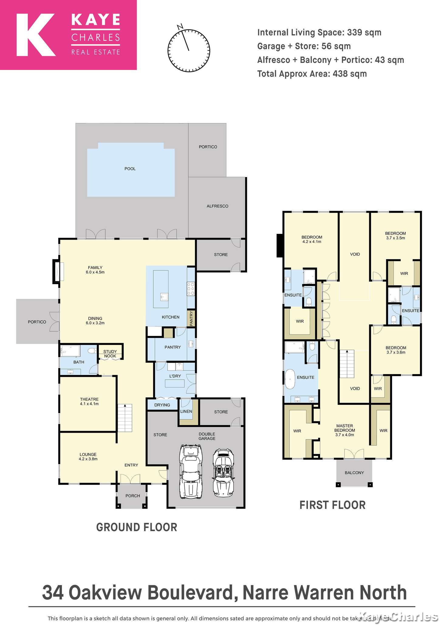 Floorplan of Homely house listing, 34 Oakview Boulevard, Narre Warren North VIC 3804