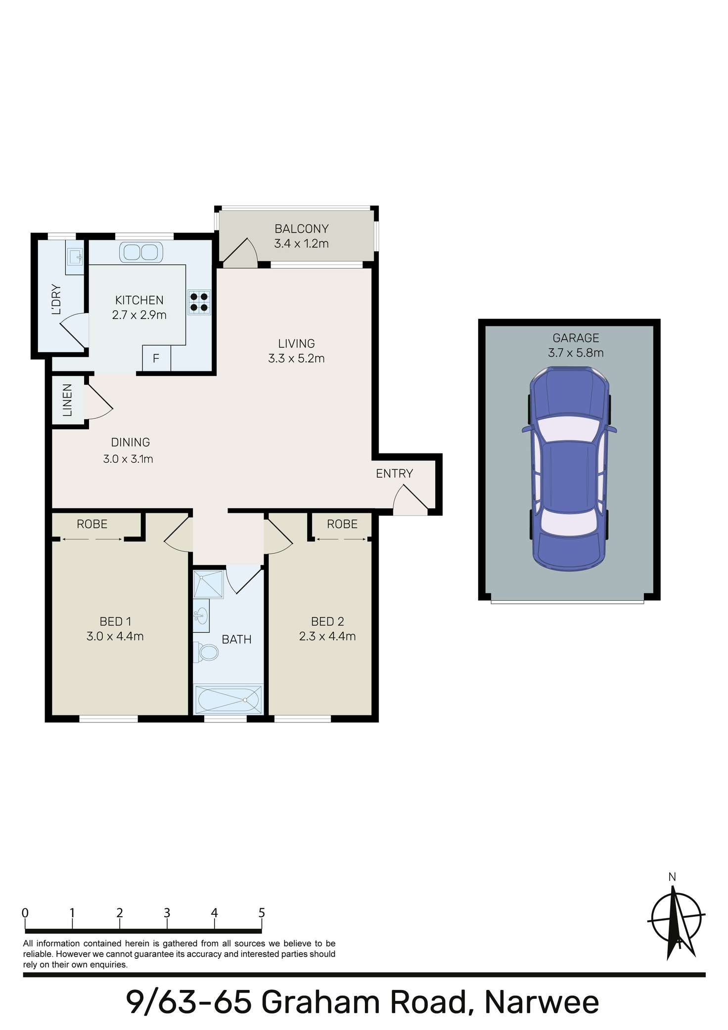 Floorplan of Homely unit listing, 9/63 Graham Road, Narwee NSW 2209