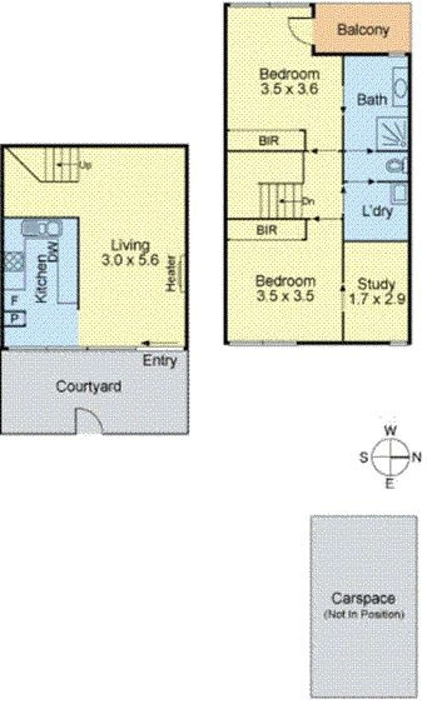 Floorplan of Homely townhouse listing, C2/85-87 Haines Street, North Melbourne VIC 3051