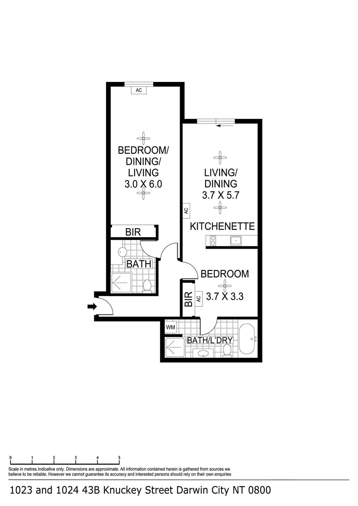 Floorplan of Homely apartment listing, 1018/43 Knuckey Street, Darwin City NT 800