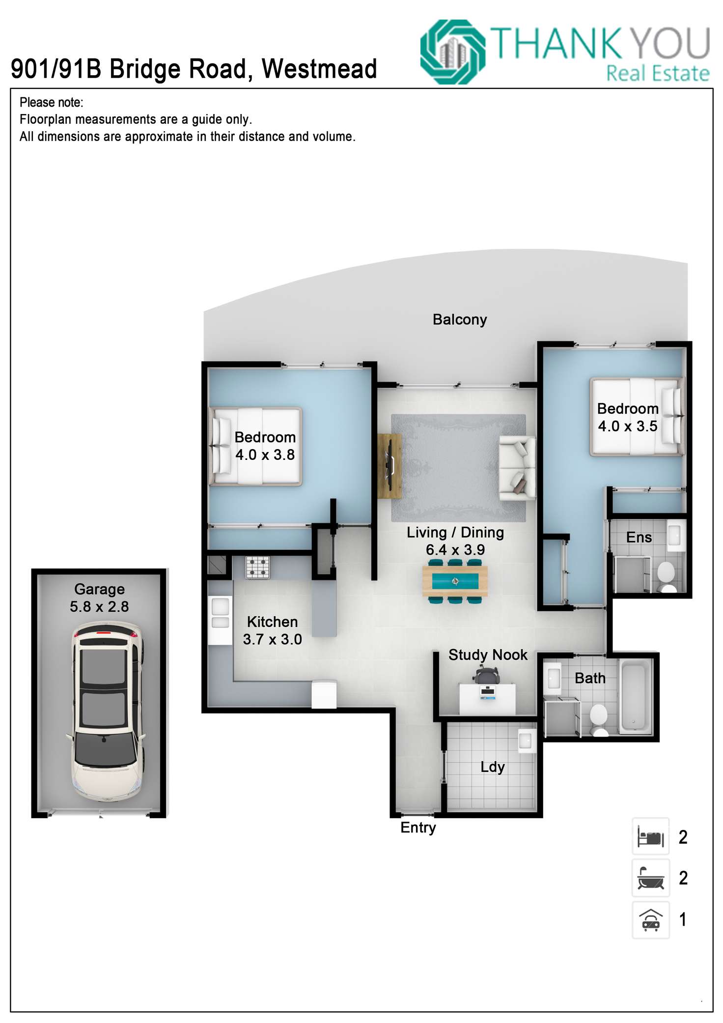 Floorplan of Homely apartment listing, 901/91B Bridge Road, Westmead NSW 2145