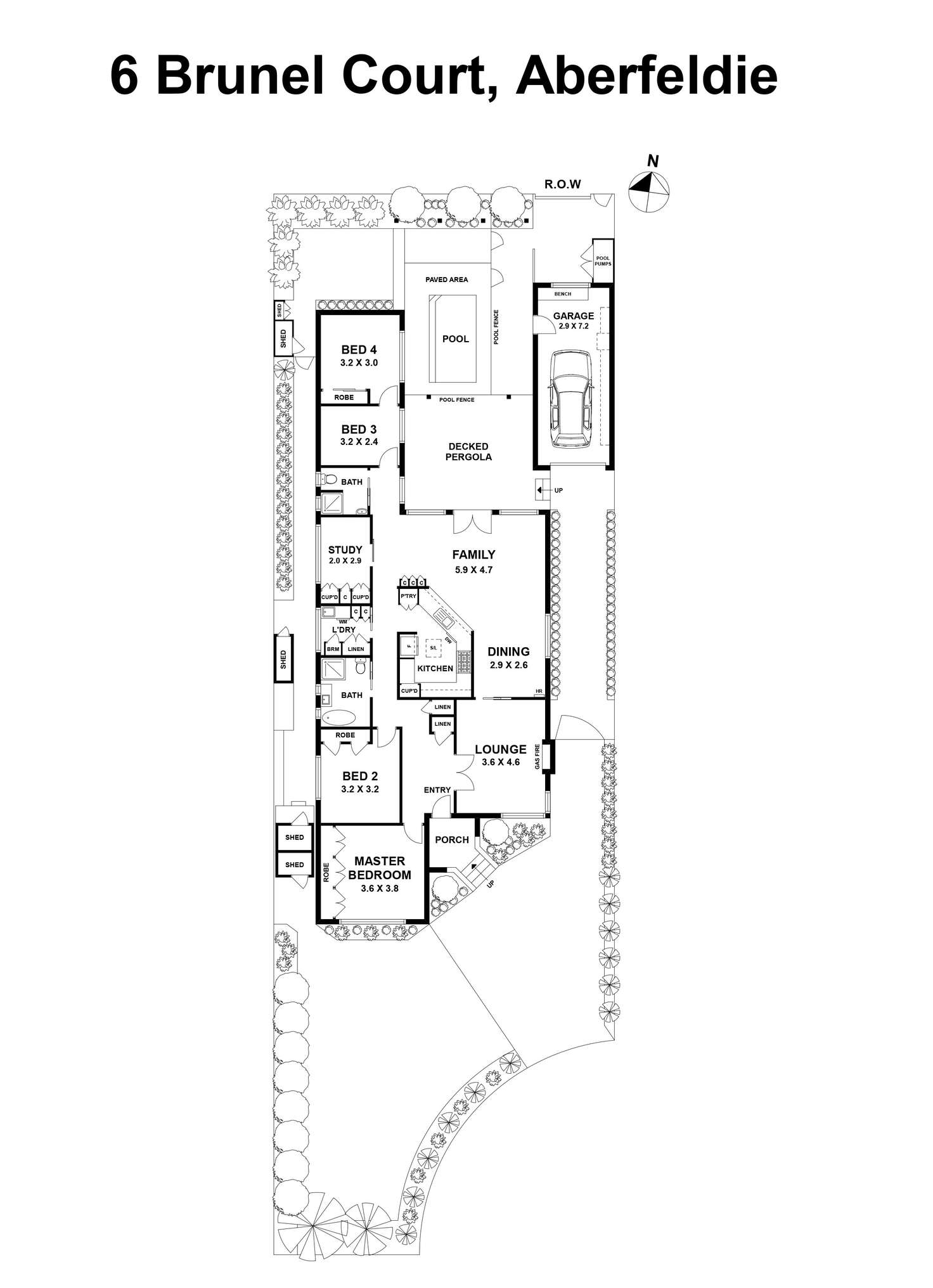 Floorplan of Homely house listing, 6 Brunel Court, Aberfeldie VIC 3040