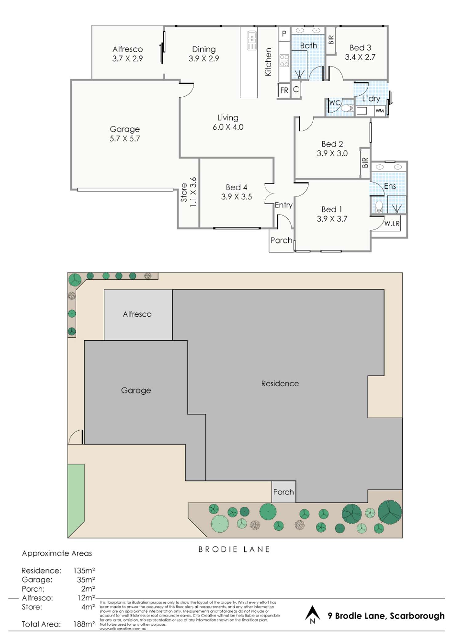 Floorplan of Homely house listing, 9 Brodie Lane, Scarborough WA 6019