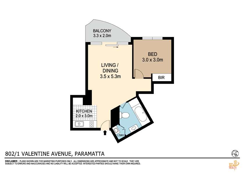 Floorplan of Homely apartment listing, 802/1-3 Valentine Avenue, Parramatta NSW 2150