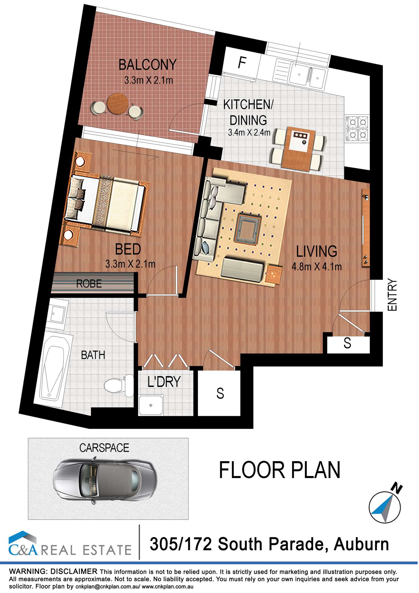 Floorplan of Homely apartment listing, 205/172 South Parade, Auburn NSW 2144