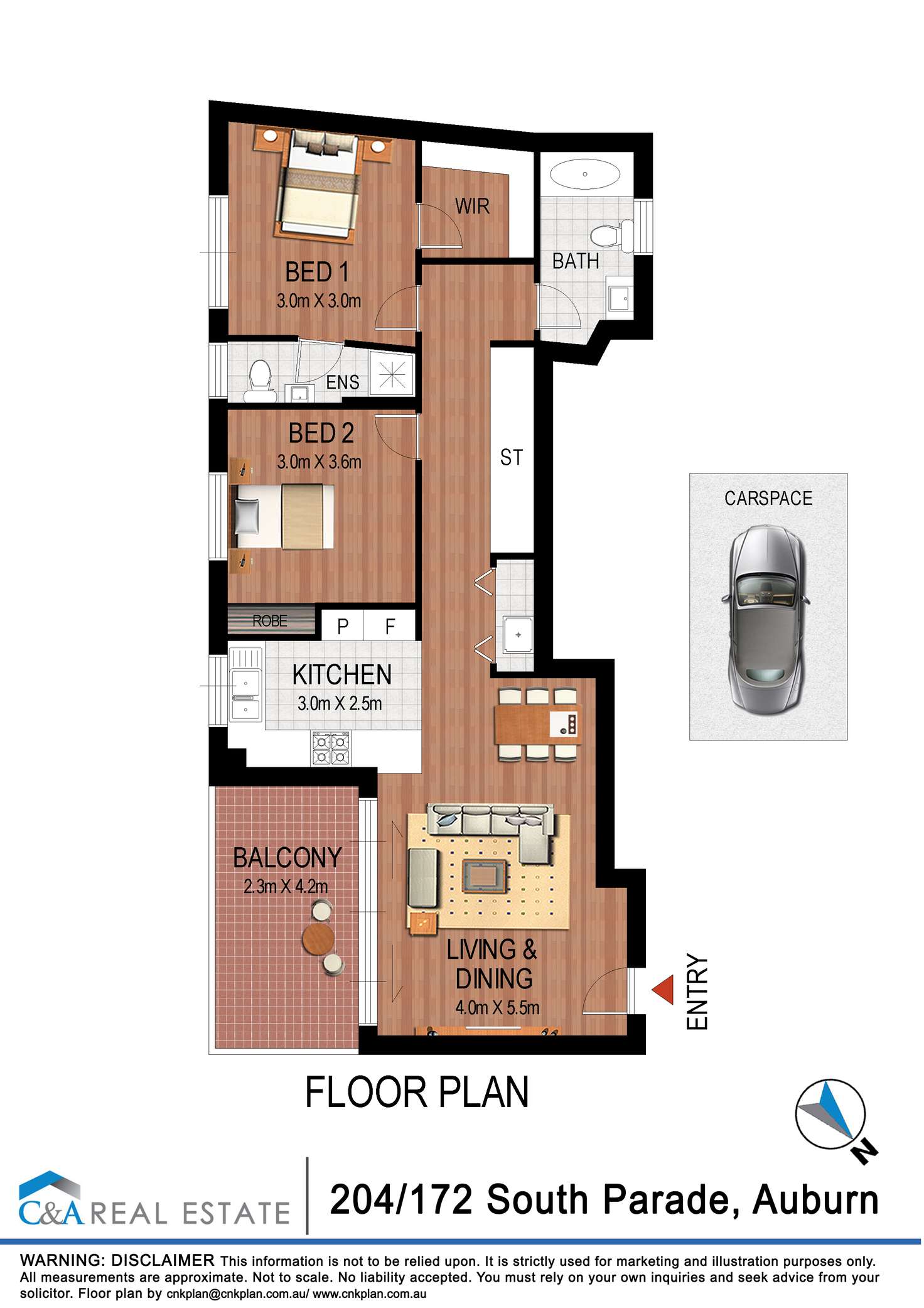 Floorplan of Homely apartment listing, 204/172 South Parade, Auburn NSW 2144