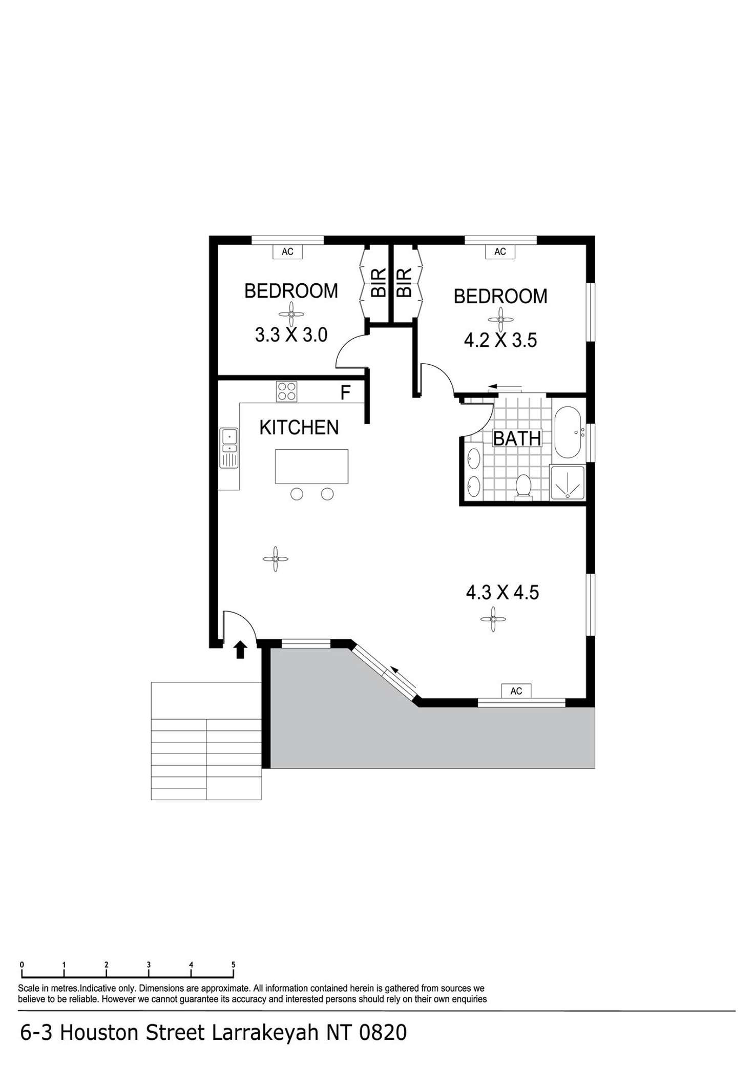 Floorplan of Homely apartment listing, 6/3 Houston Street, Larrakeyah NT 820