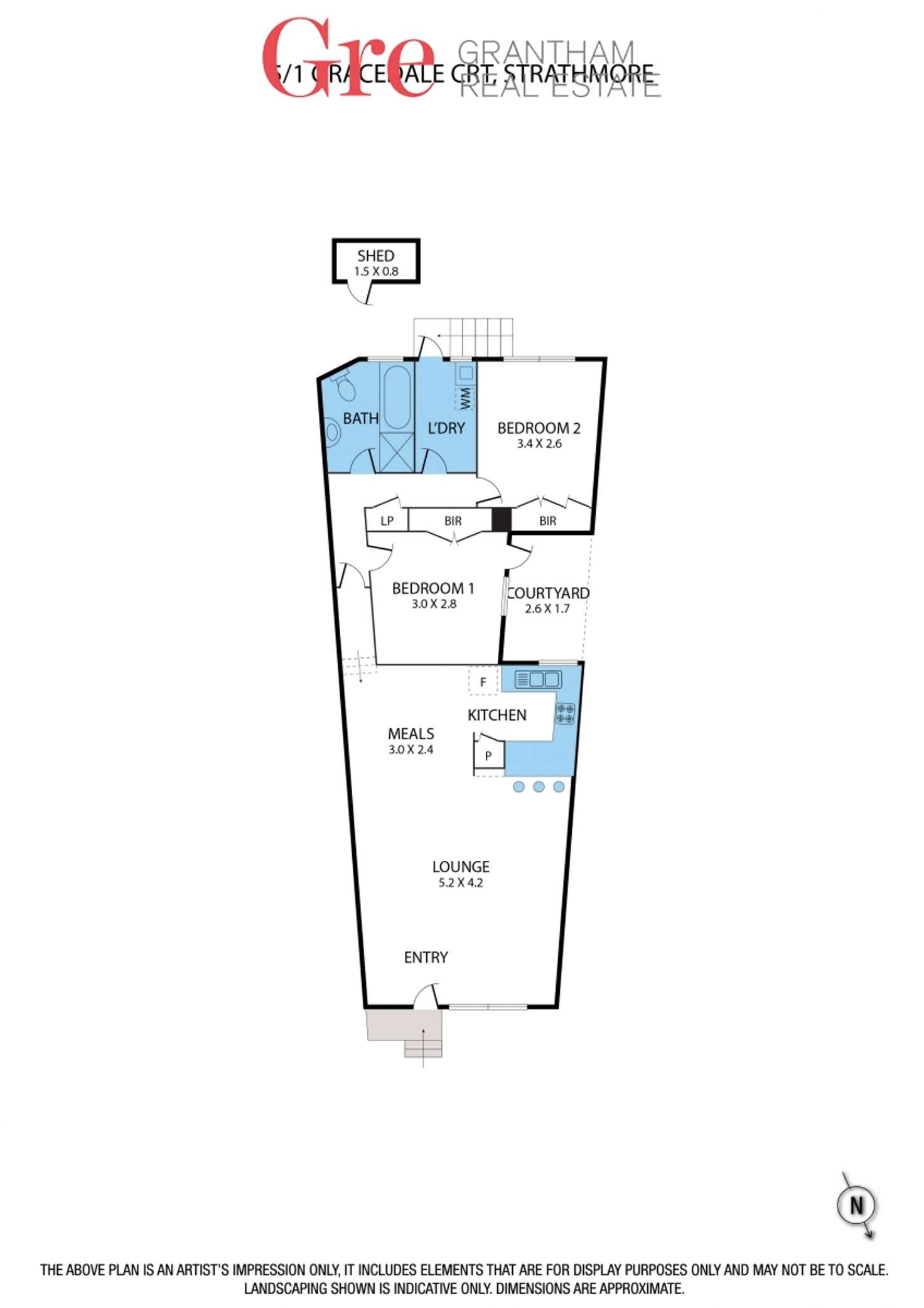 Floorplan of Homely unit listing, 5/1 Gracedale Court, Strathmore VIC 3041