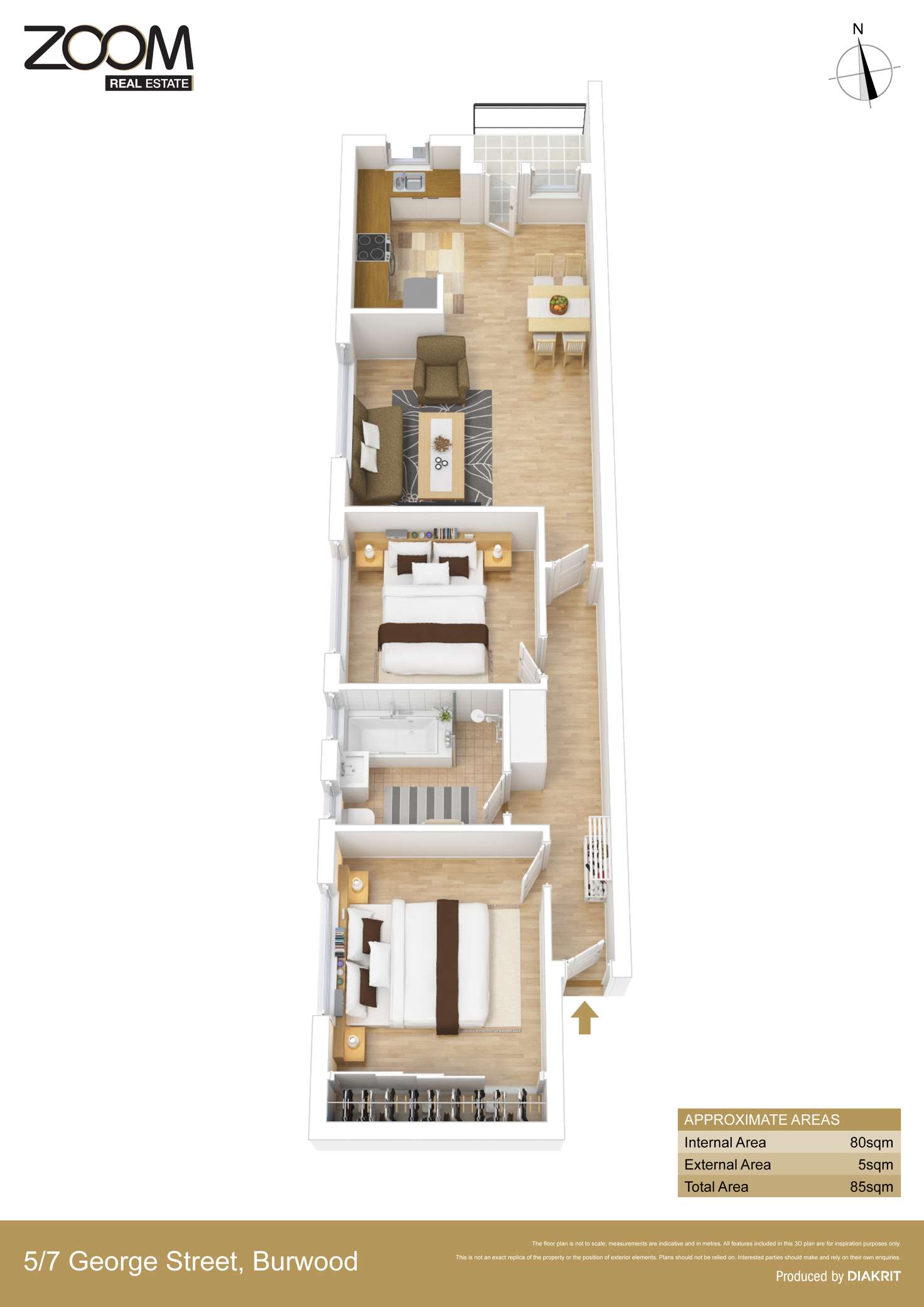 Floorplan of Homely apartment listing, 5/7 George Street, Burwood NSW 2134