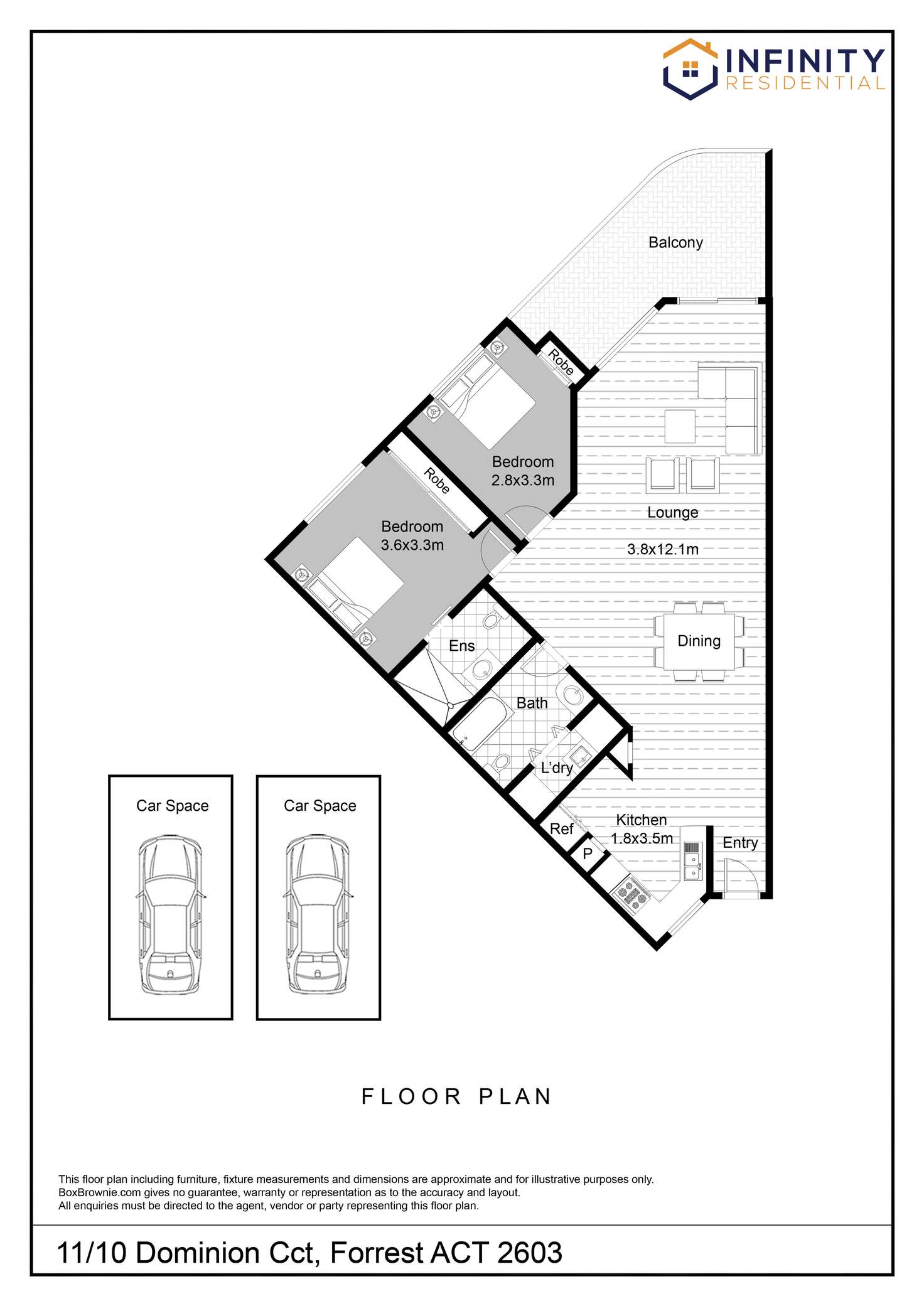 Floorplan of Homely apartment listing, 11/10 Dominion Circuit, Forrest ACT 2603