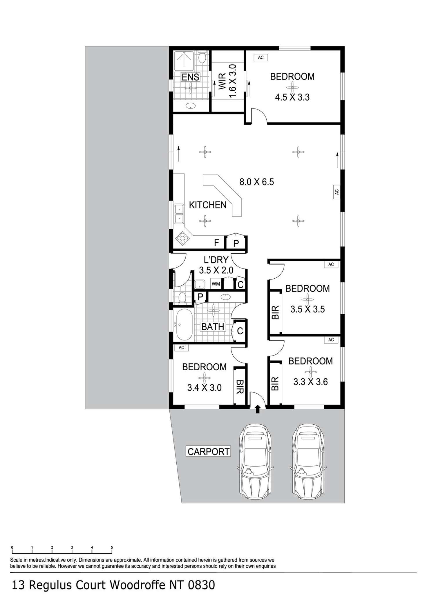 Floorplan of Homely house listing, 13 Regulus Court, Woodroffe NT 830