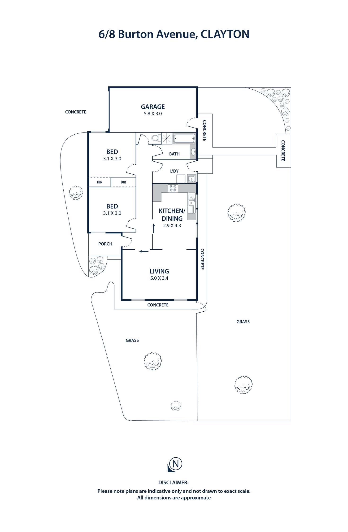 Floorplan of Homely unit listing, 6/8 Burton Avenue, Clayton VIC 3168