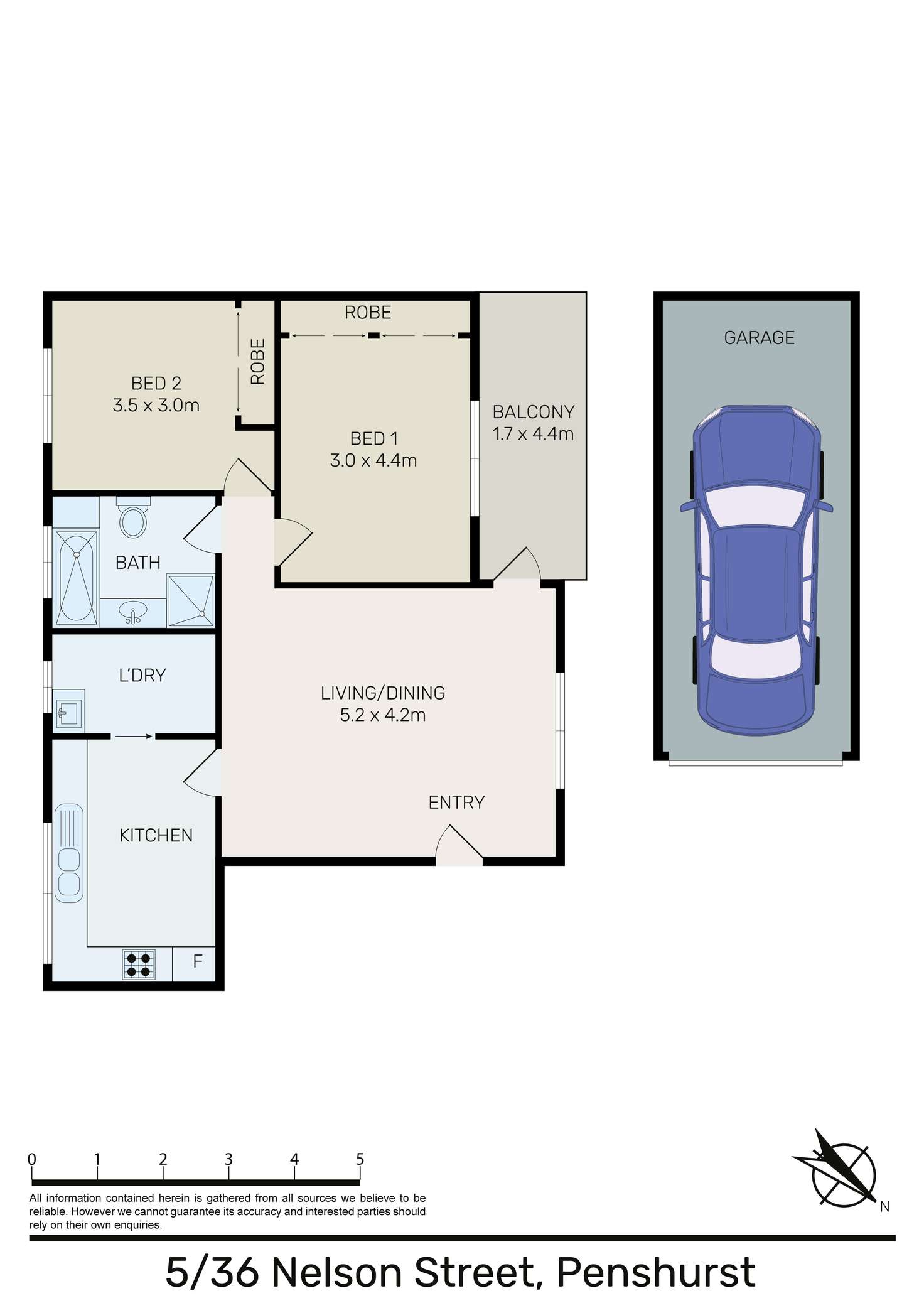 Floorplan of Homely unit listing, 5/36 Nelson Street, Penshurst NSW 2222