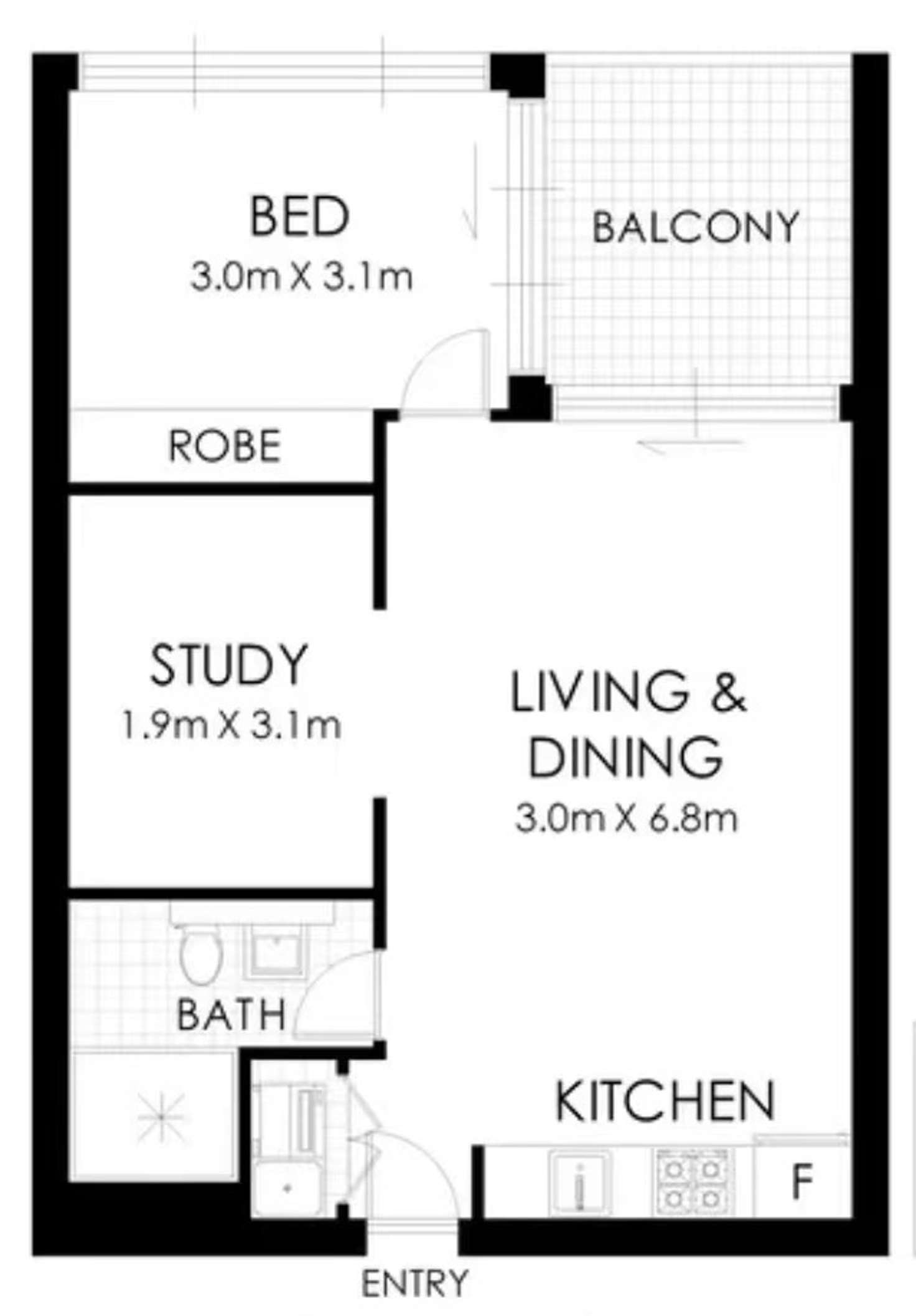 Floorplan of Homely apartment listing, 410/16 Gadigal Avenue, Zetland NSW 2017