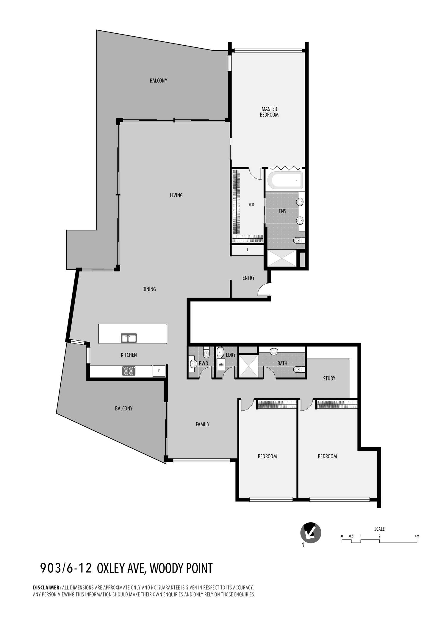 Floorplan of Homely apartment listing, 6-12 Oxley Avenue, Woody Point QLD 4019