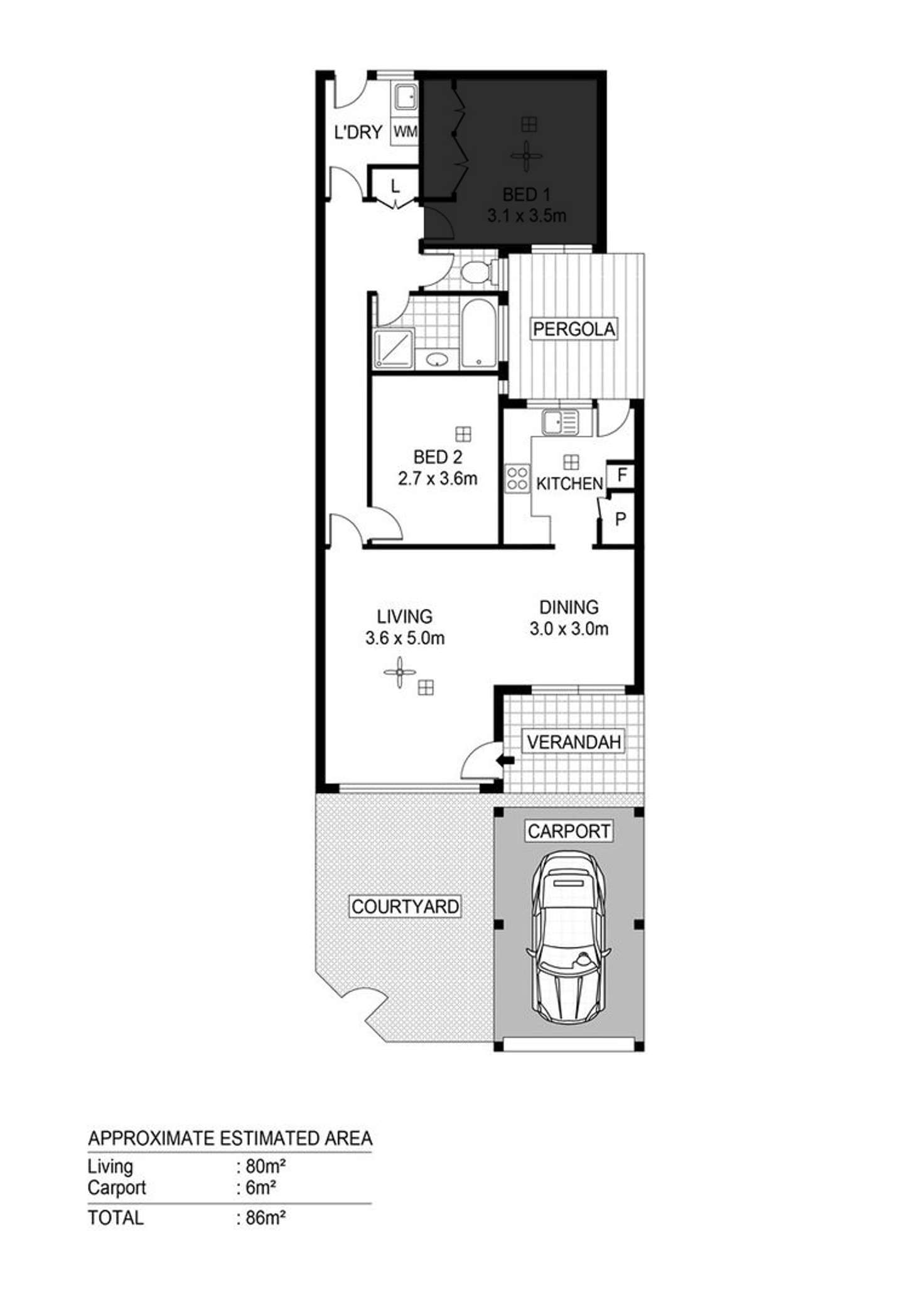 Floorplan of Homely unit listing, 2/195 Payneham Road, St Peters SA 5069