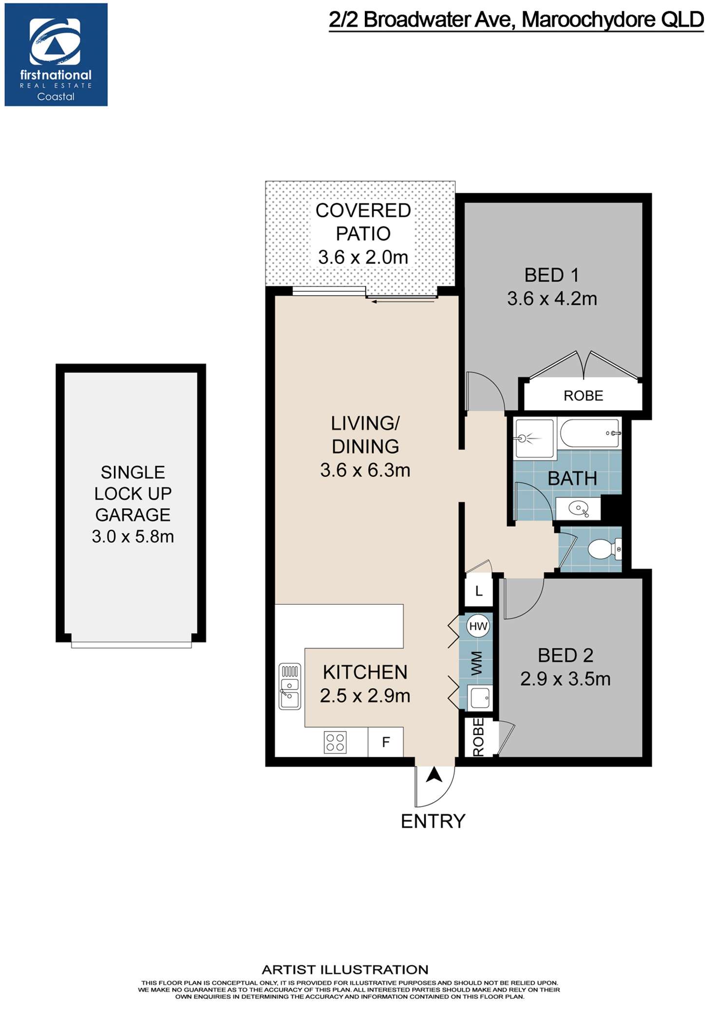 Floorplan of Homely unit listing, 2/2-4 Broadwater Avenue, Maroochydore QLD 4558