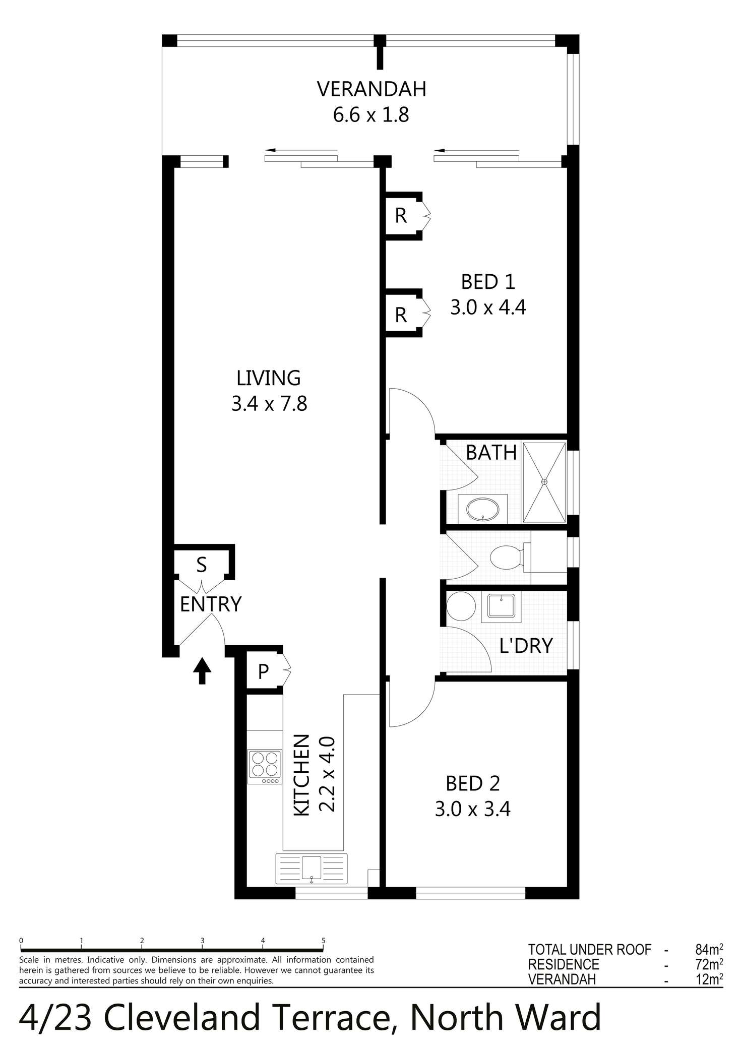 Floorplan of Homely unit listing, 4/23 Cleveland Terrace, North Ward QLD 4810