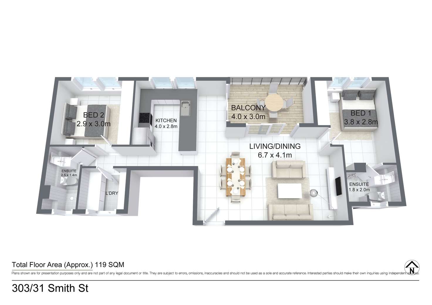 Floorplan of Homely unit listing, 303/31 Smith Street, Darwin City NT 800