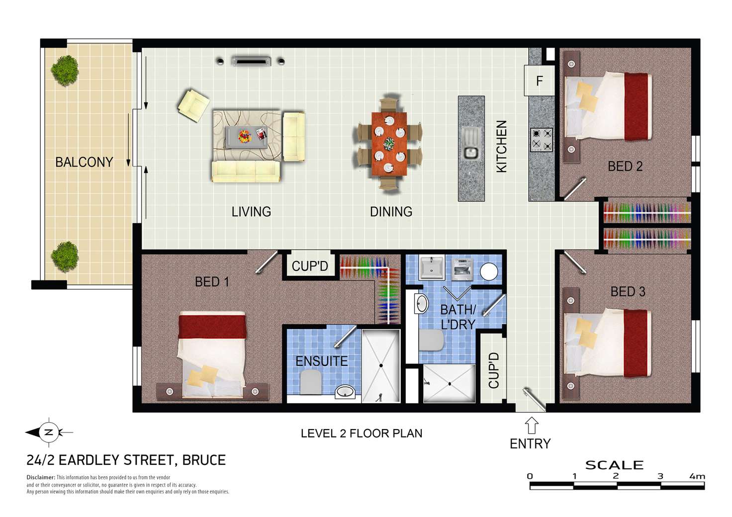 Floorplan of Homely apartment listing, 24/2 Eardley Street, Bruce ACT 2617
