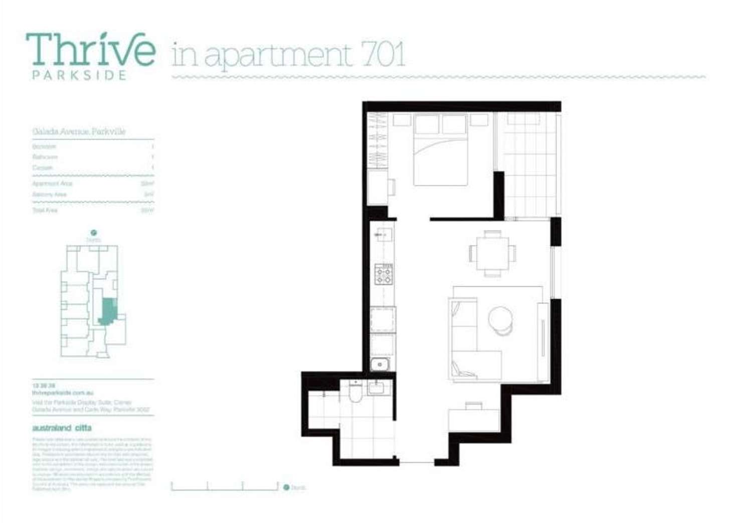 Floorplan of Homely apartment listing, 701/61 Galada Avenue, Parkville VIC 3052