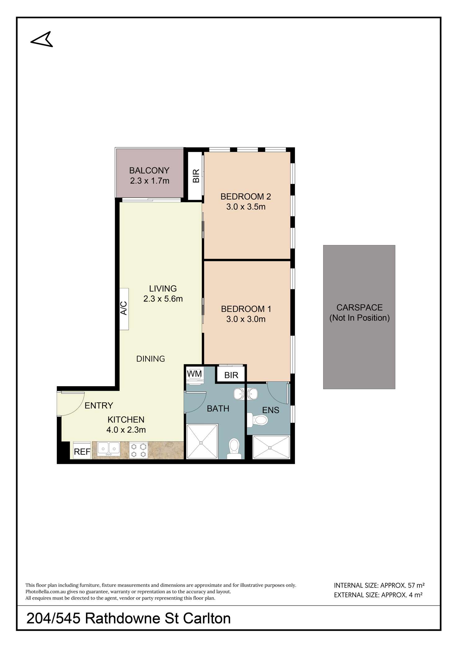 Floorplan of Homely apartment listing, 204/545 Rathdowne Street, Carlton VIC 3053