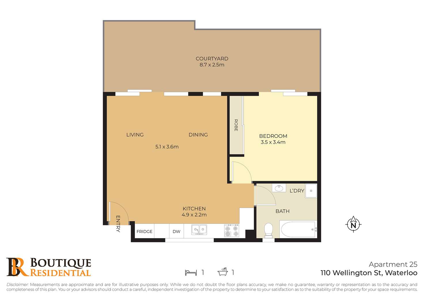 Floorplan of Homely apartment listing, 25/110 Wellington Street, Waterloo NSW 2017