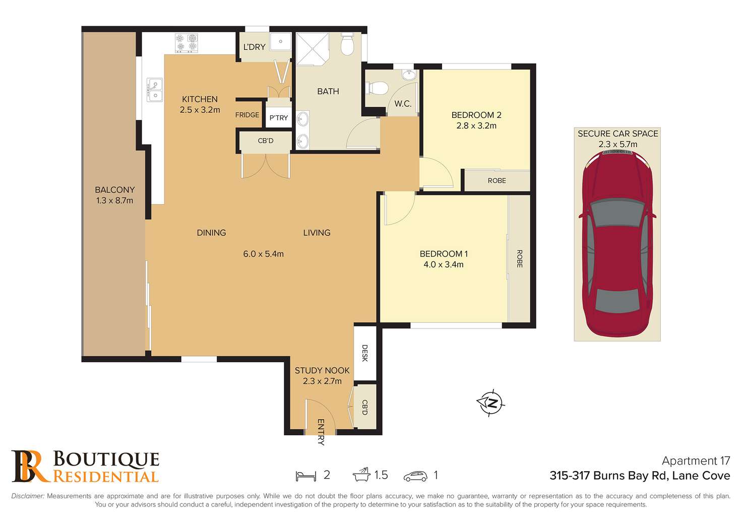 Floorplan of Homely apartment listing, 17/315 Burns Bay Road, Lane Cove West NSW 2066