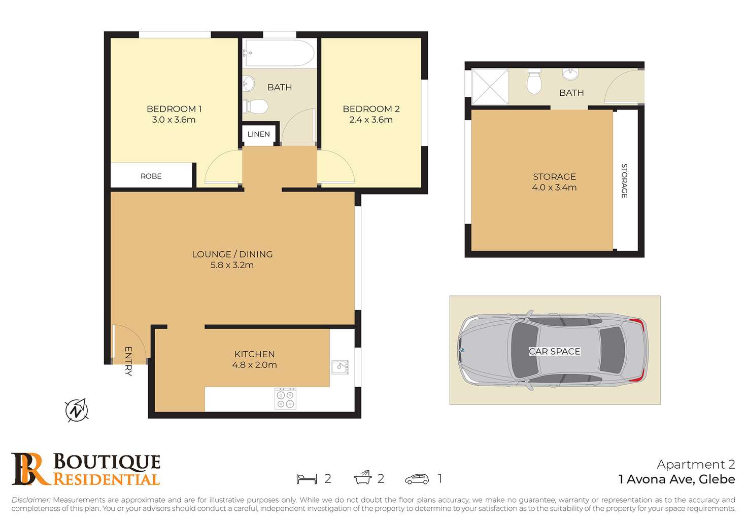 Floorplan of Homely apartment listing, 1/2 Avona Avenue, Glebe NSW 2037