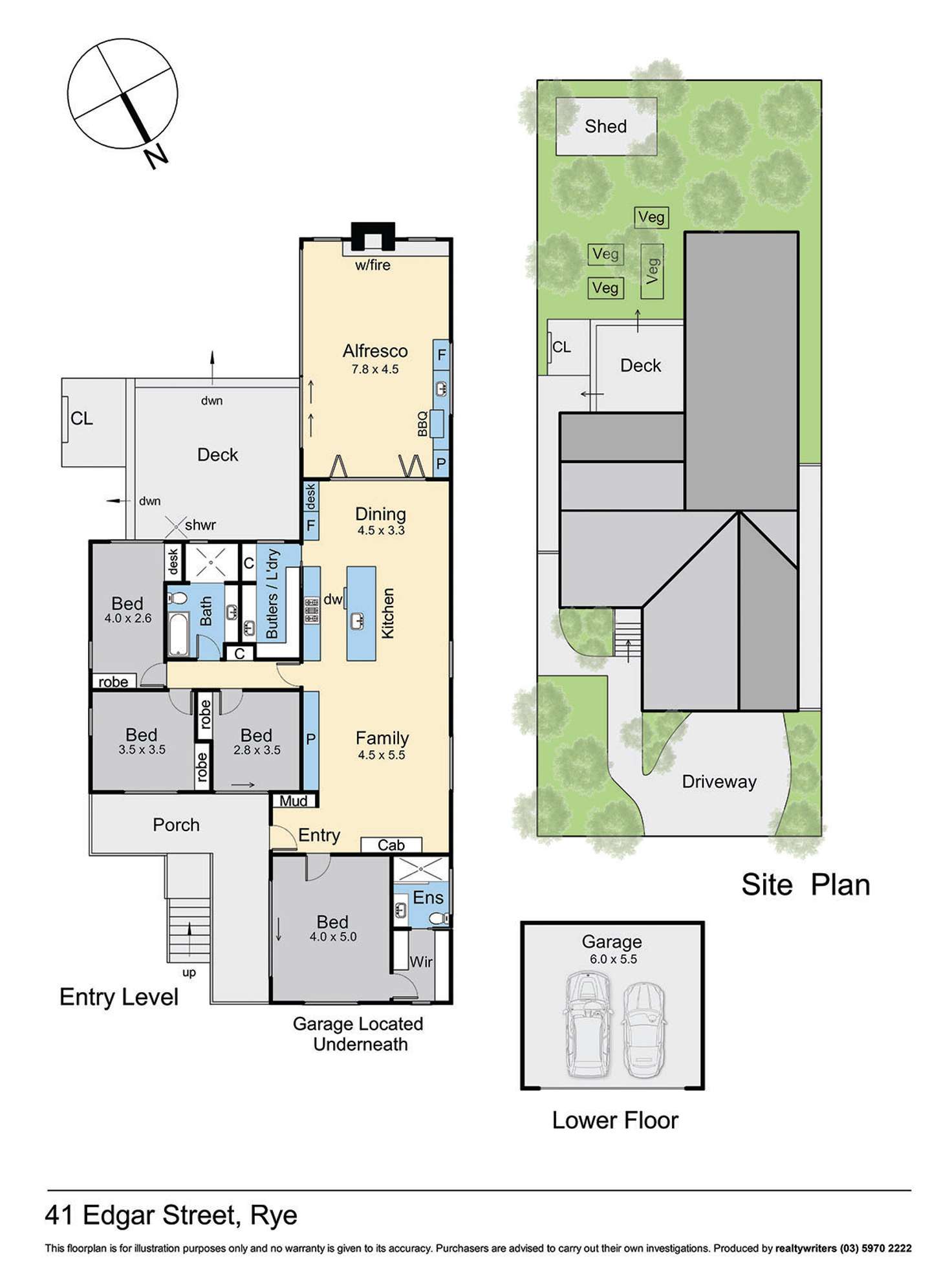 Floorplan of Homely house listing, 41 Edgar Street, Rye VIC 3941