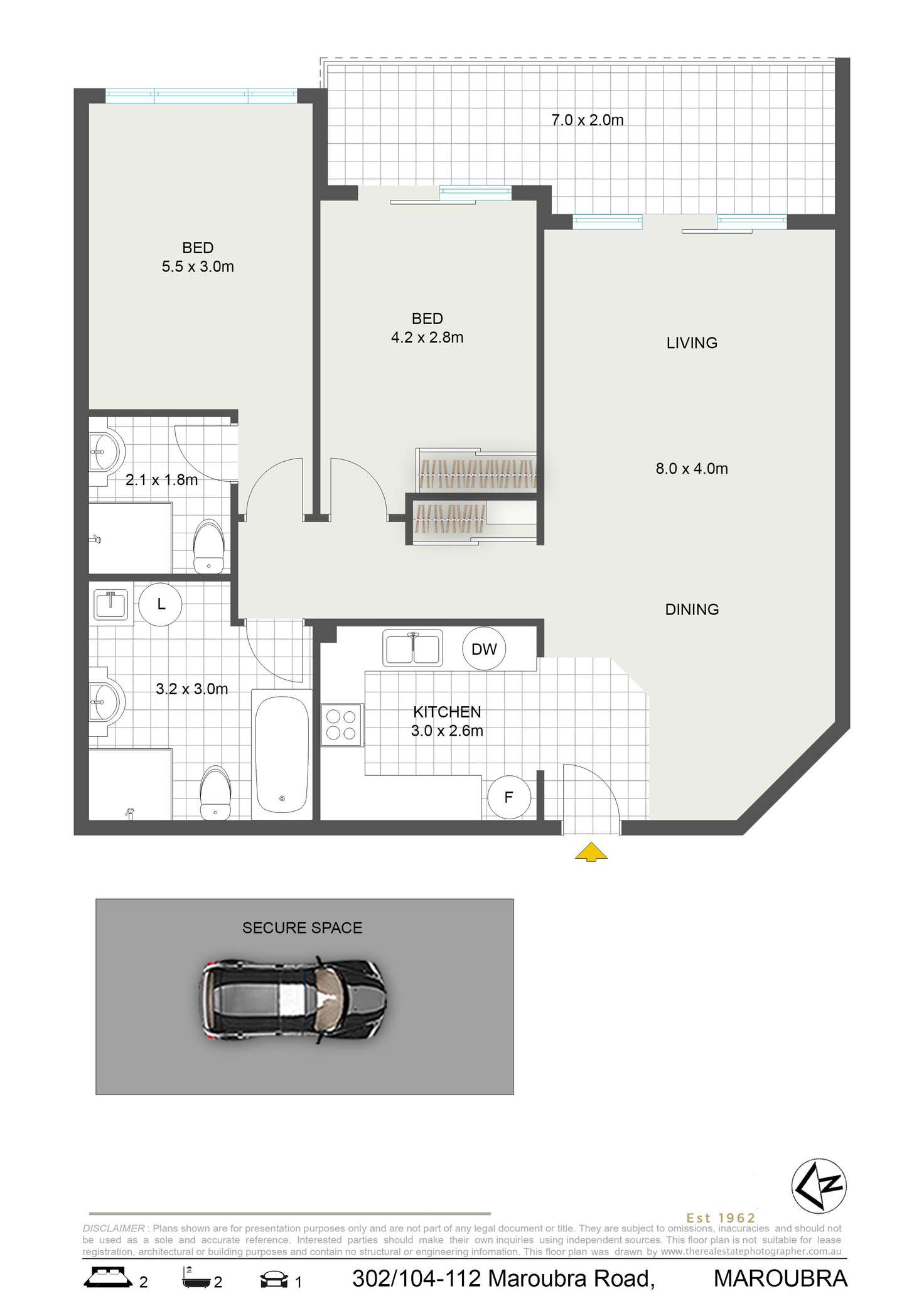 Floorplan of Homely apartment listing, 302/104 Maroubra Road, Maroubra NSW 2035