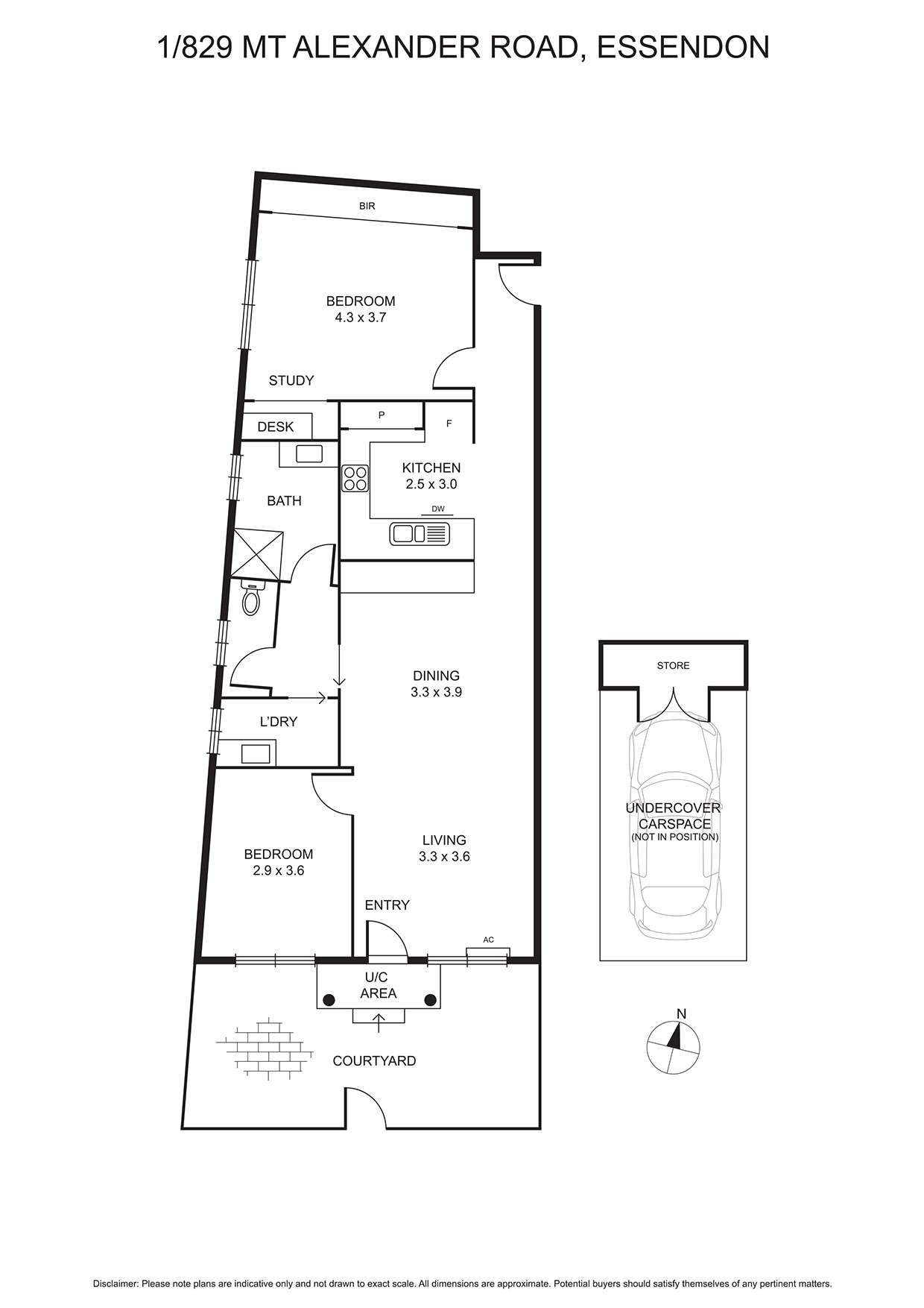 Floorplan of Homely unit listing, 1/829 Mount Alexander Road, Moonee Ponds VIC 3039