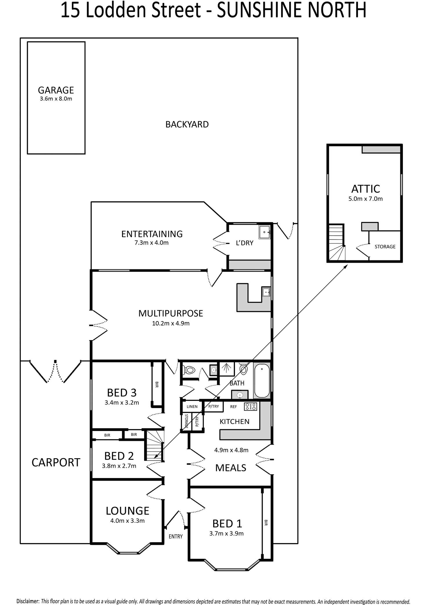 Floorplan of Homely house listing, 15 Lodden Street, Sunshine North VIC 3020