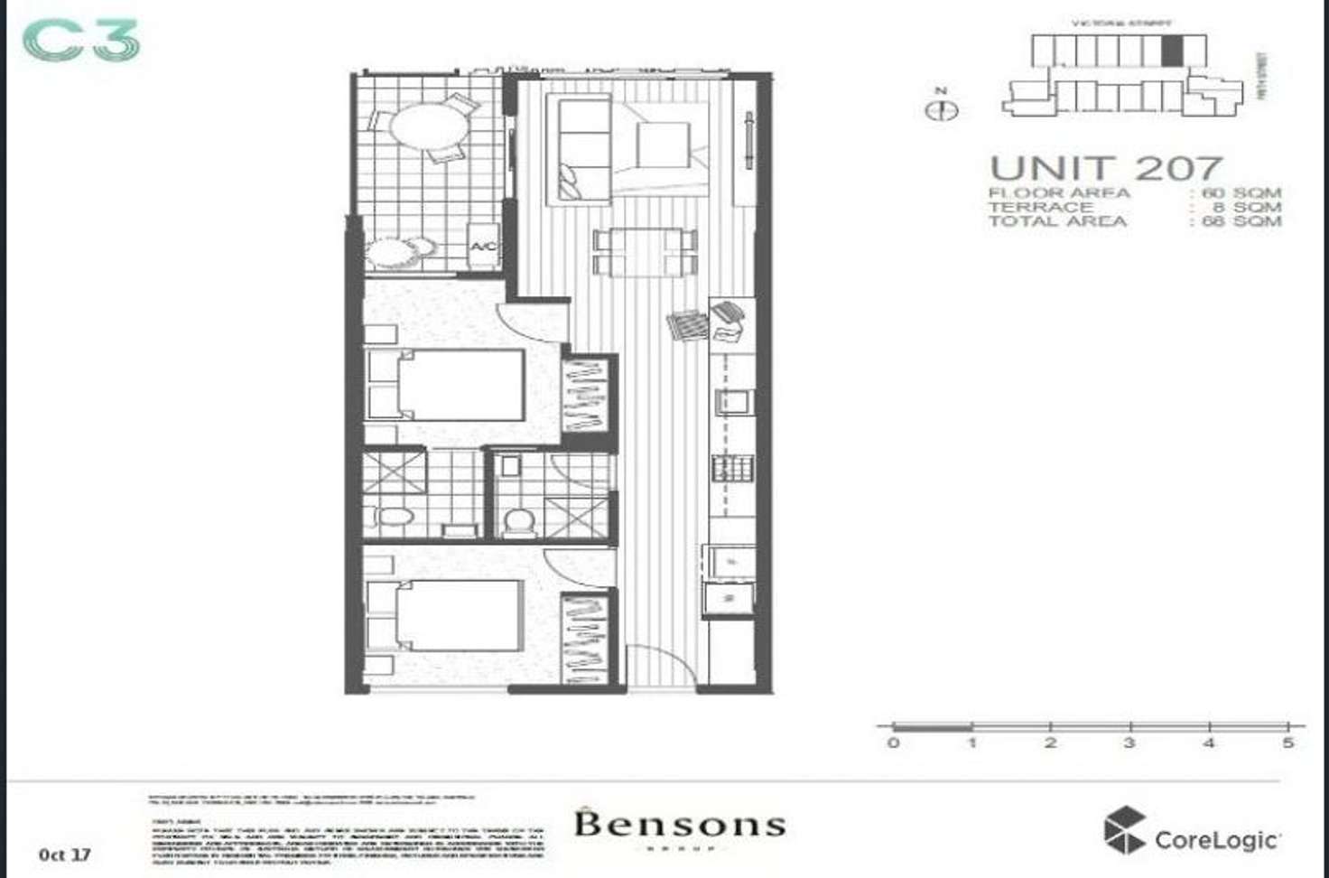 Floorplan of Homely apartment listing, 207/300 VICTORIA STREET, Brunswick VIC 3056