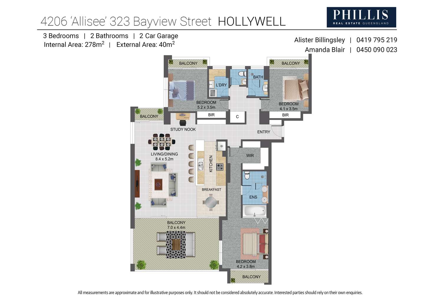 Floorplan of Homely apartment listing, 4206/323 Bayview Street, Hollywell QLD 4216